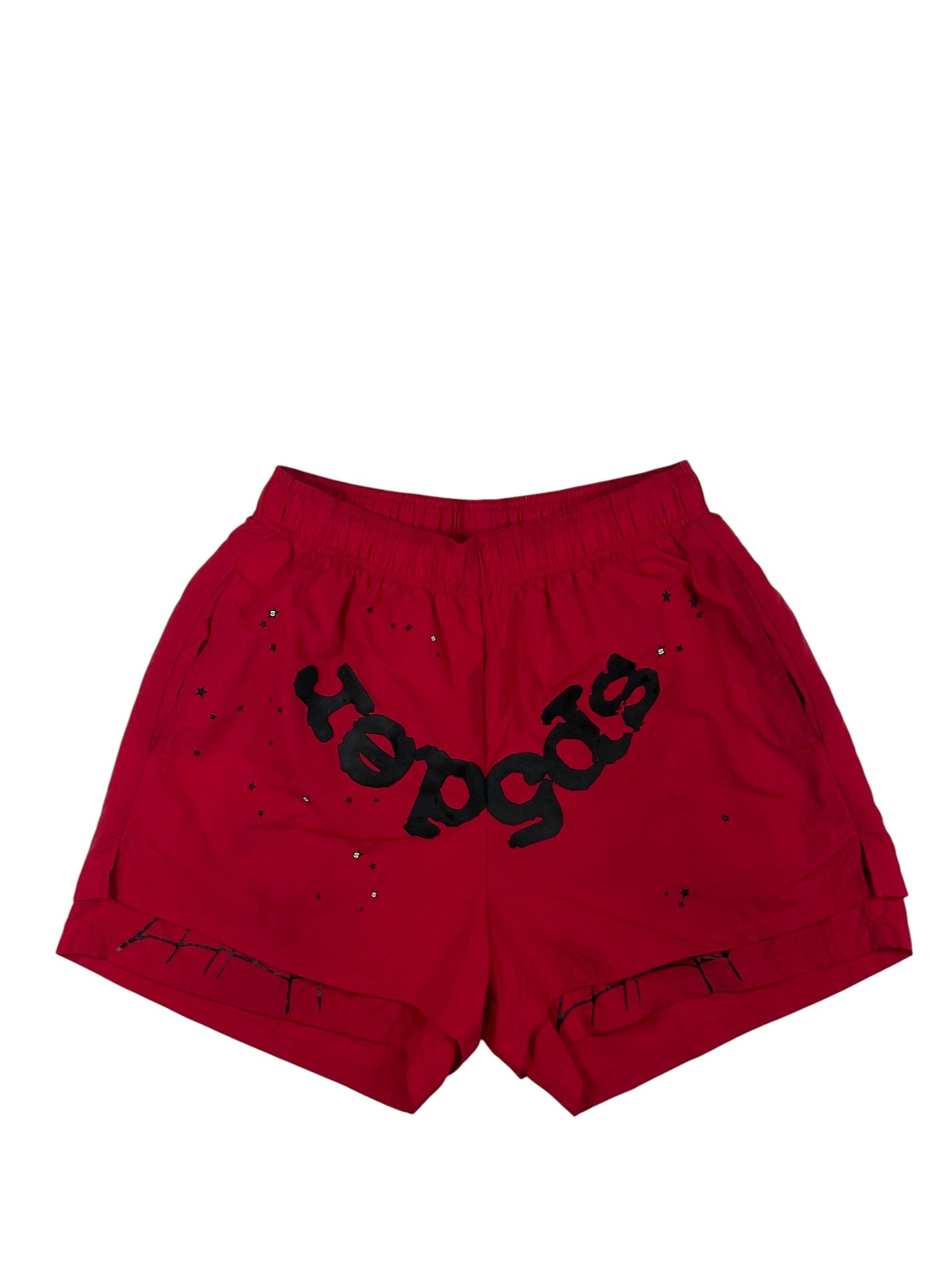 Sp5der Red & Black Double Layer Shorts