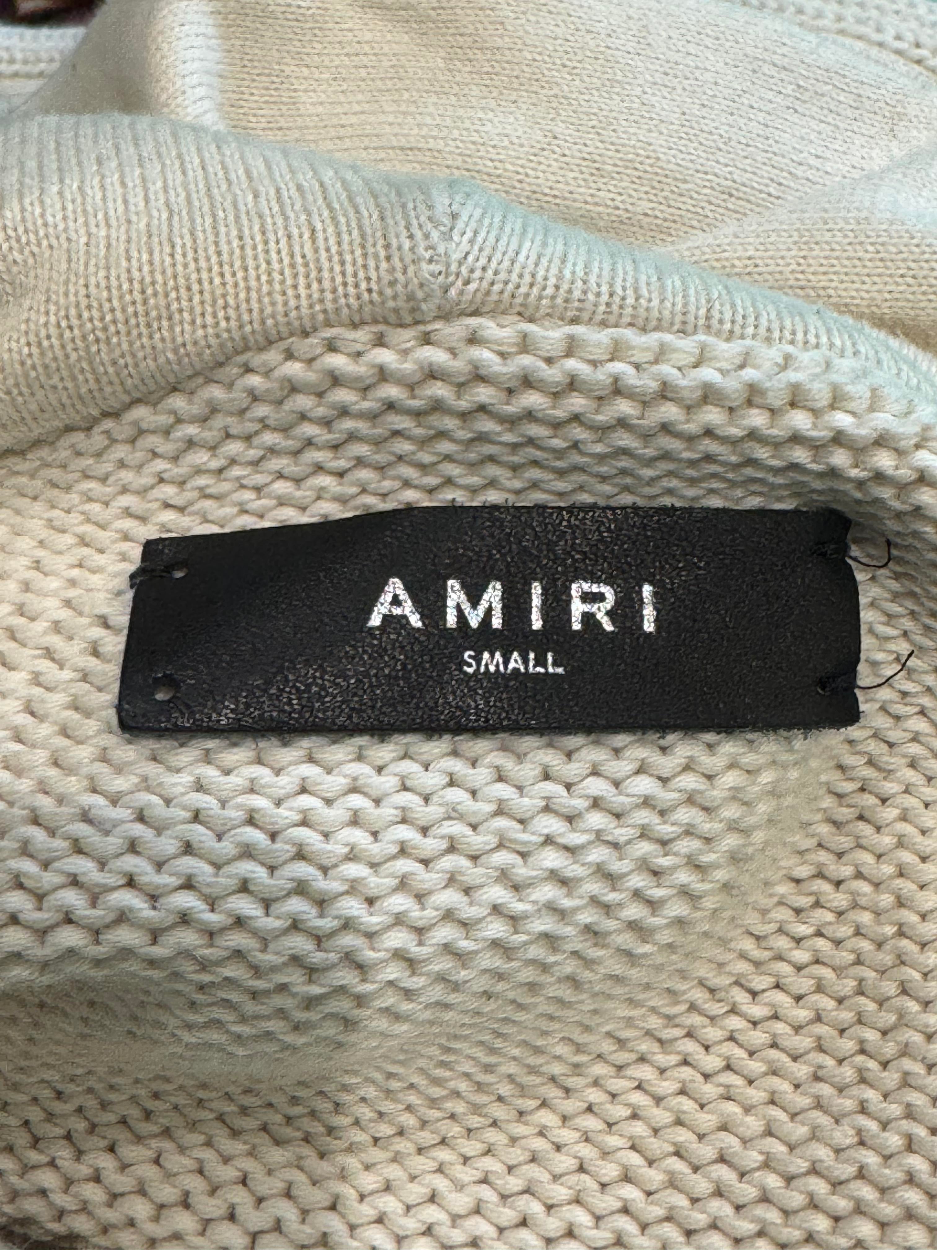 Amiri Knit Bones Cream & Red Hoodie