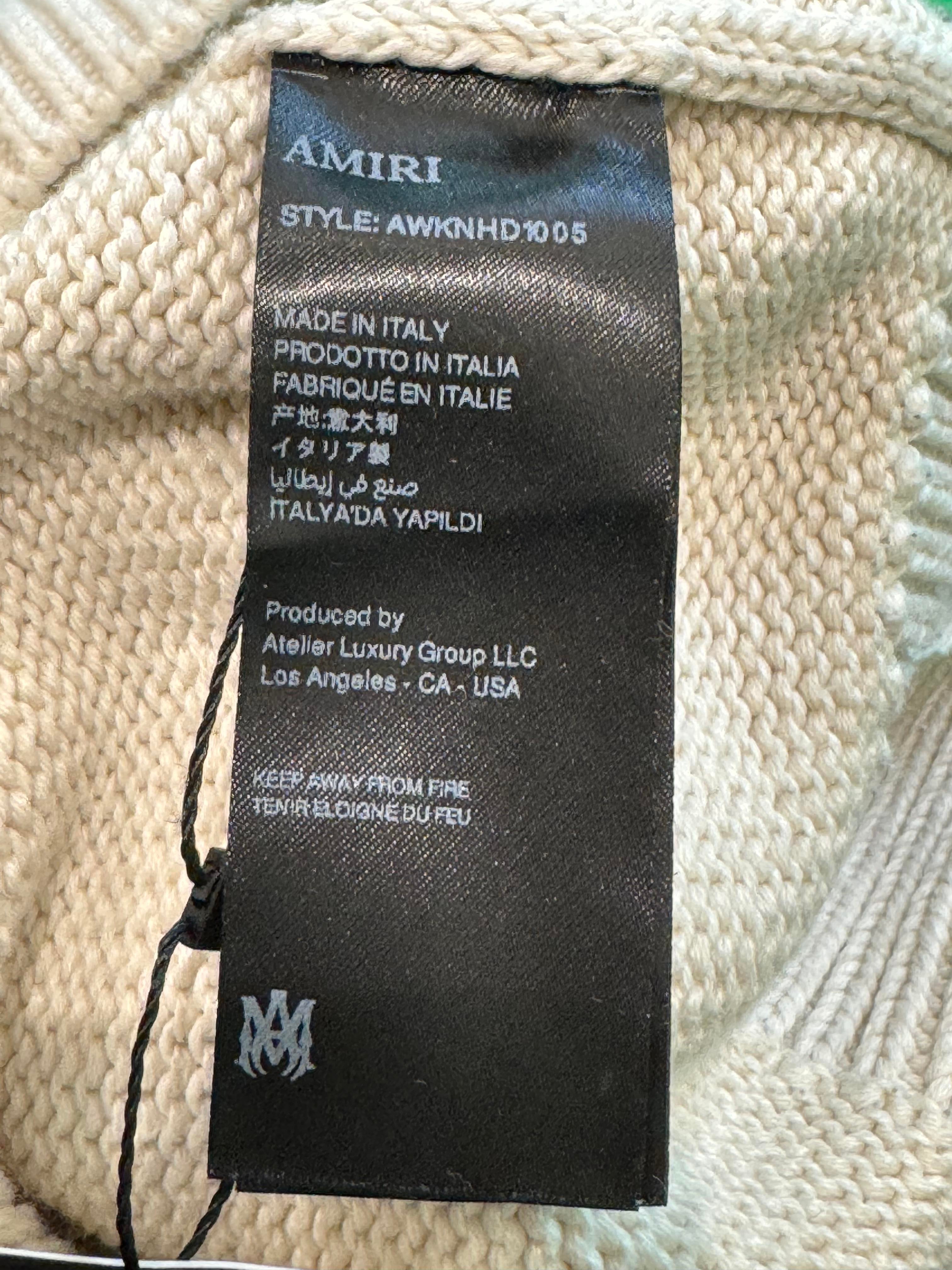 Amiri Knit Bones Cream & Red Hoodie