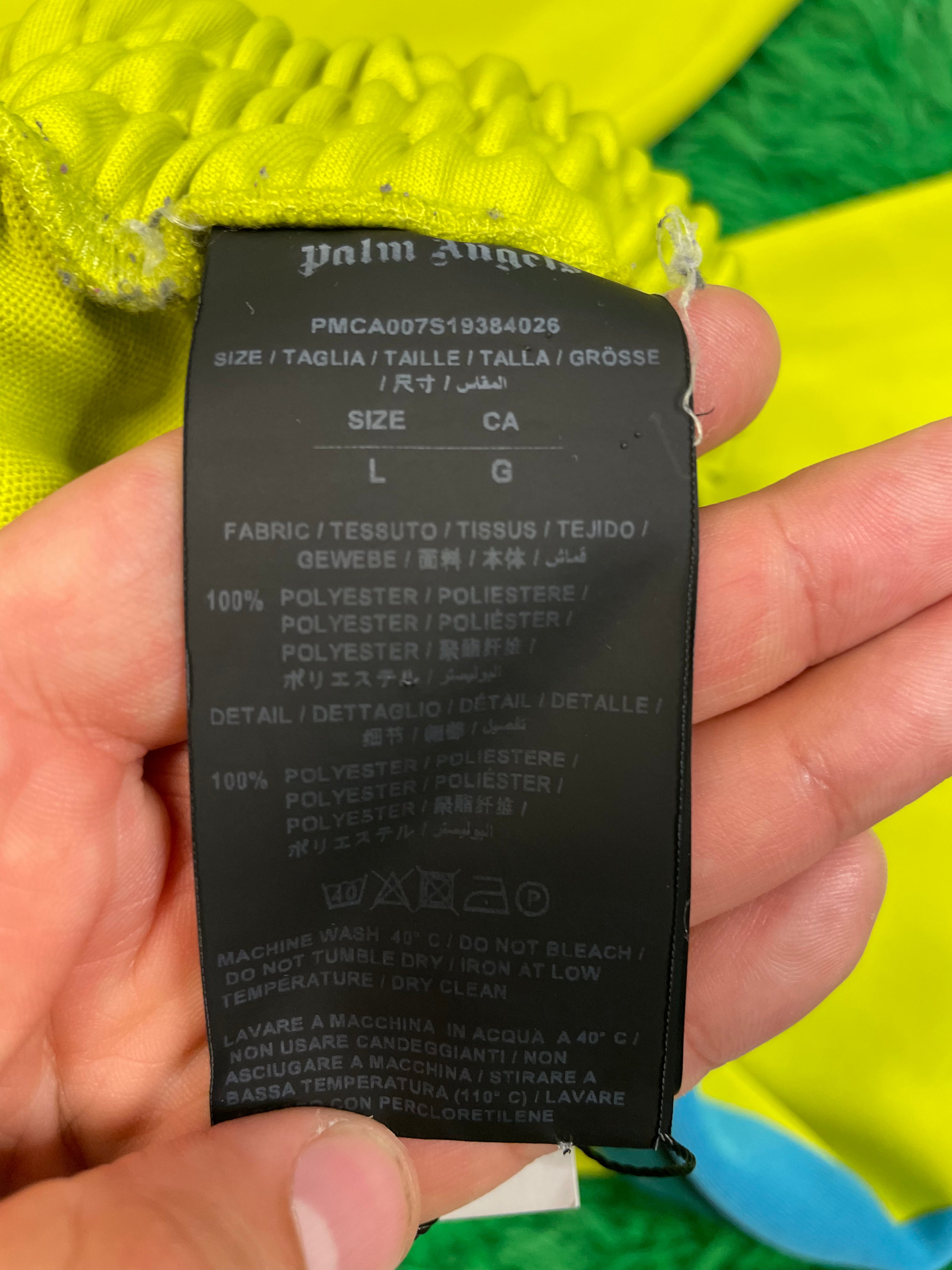 Palm Angels Yellow & Lime Blue Track Pants