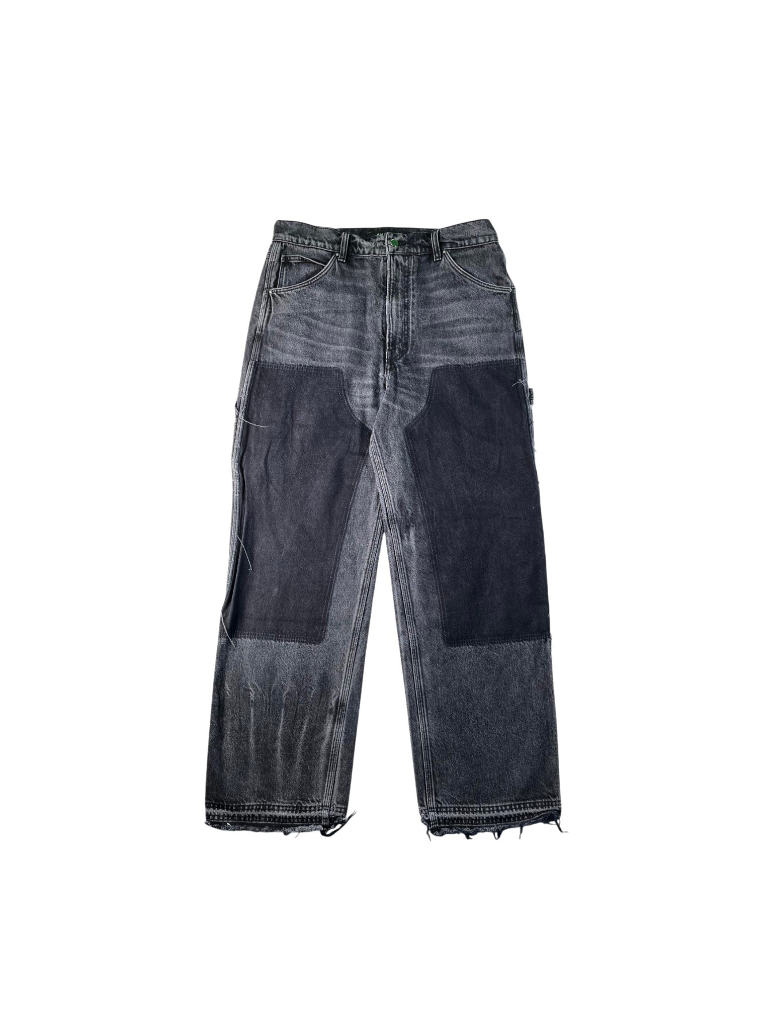 Amiri Double Knee Flared Black Wash Jeans