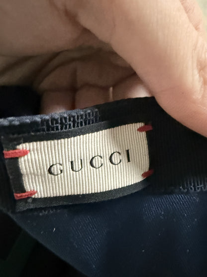 Gucci Cap Monogram Navy Nylon Used Large