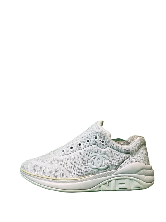 Chanel Glitter White Sneaker