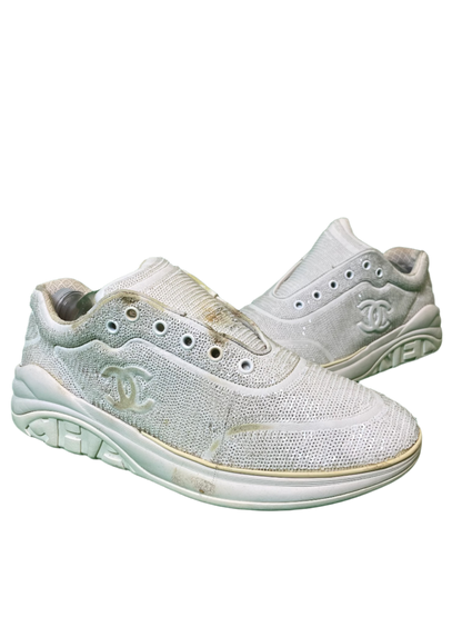 Chanel Glitter White Sneaker