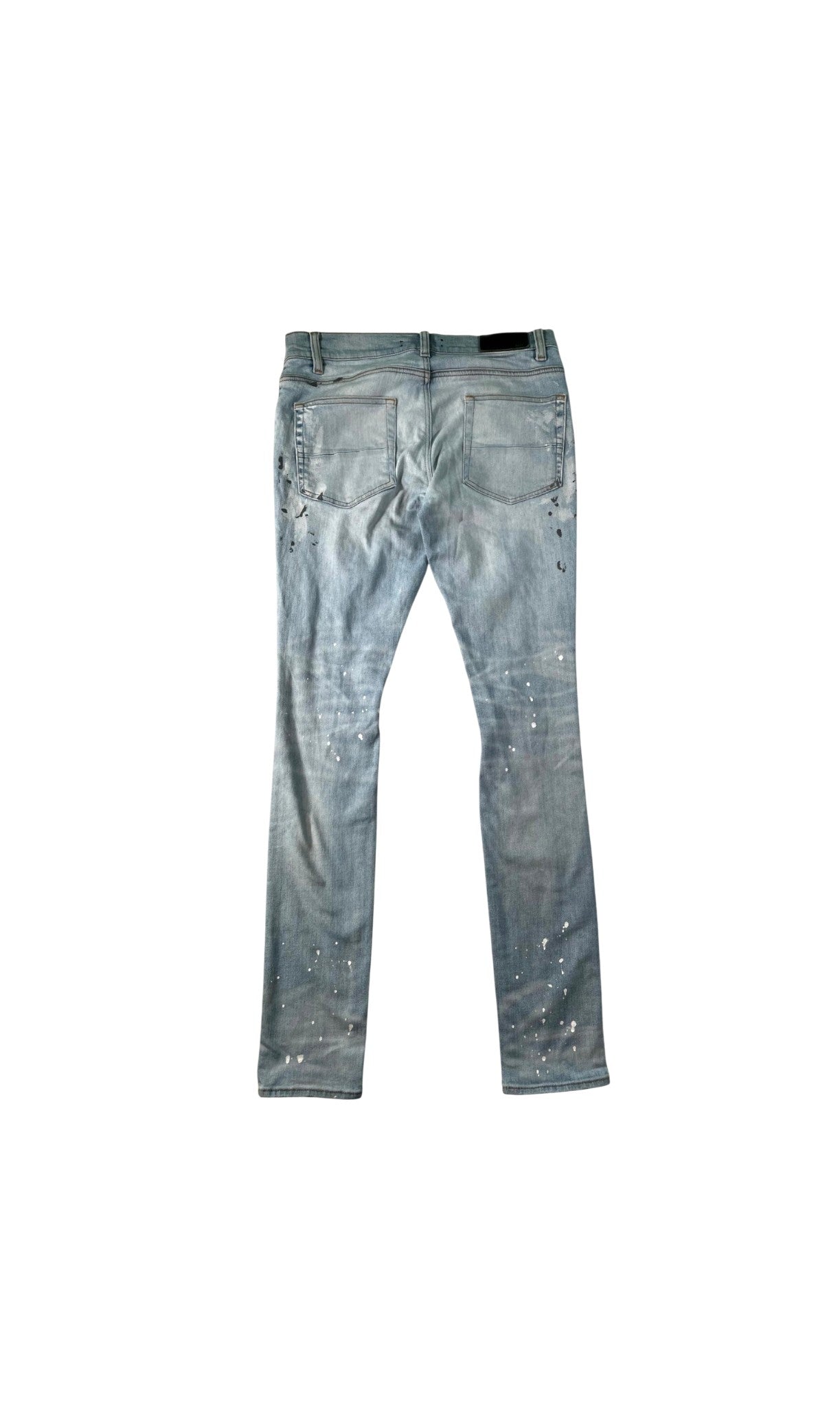 Amiri Paint Splatter (Zipper) Light Wash Jeans