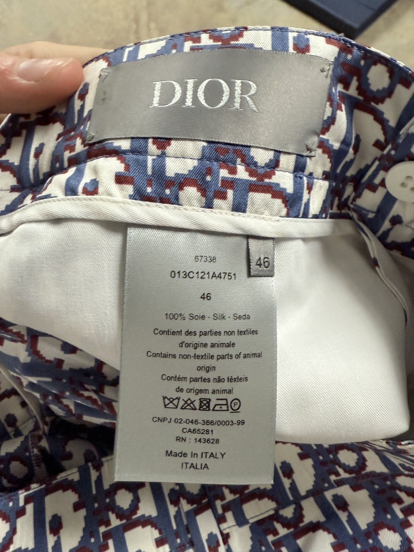 Dior Silk Monogram Shorts Blue Multi New 46 (Medium) With Tags