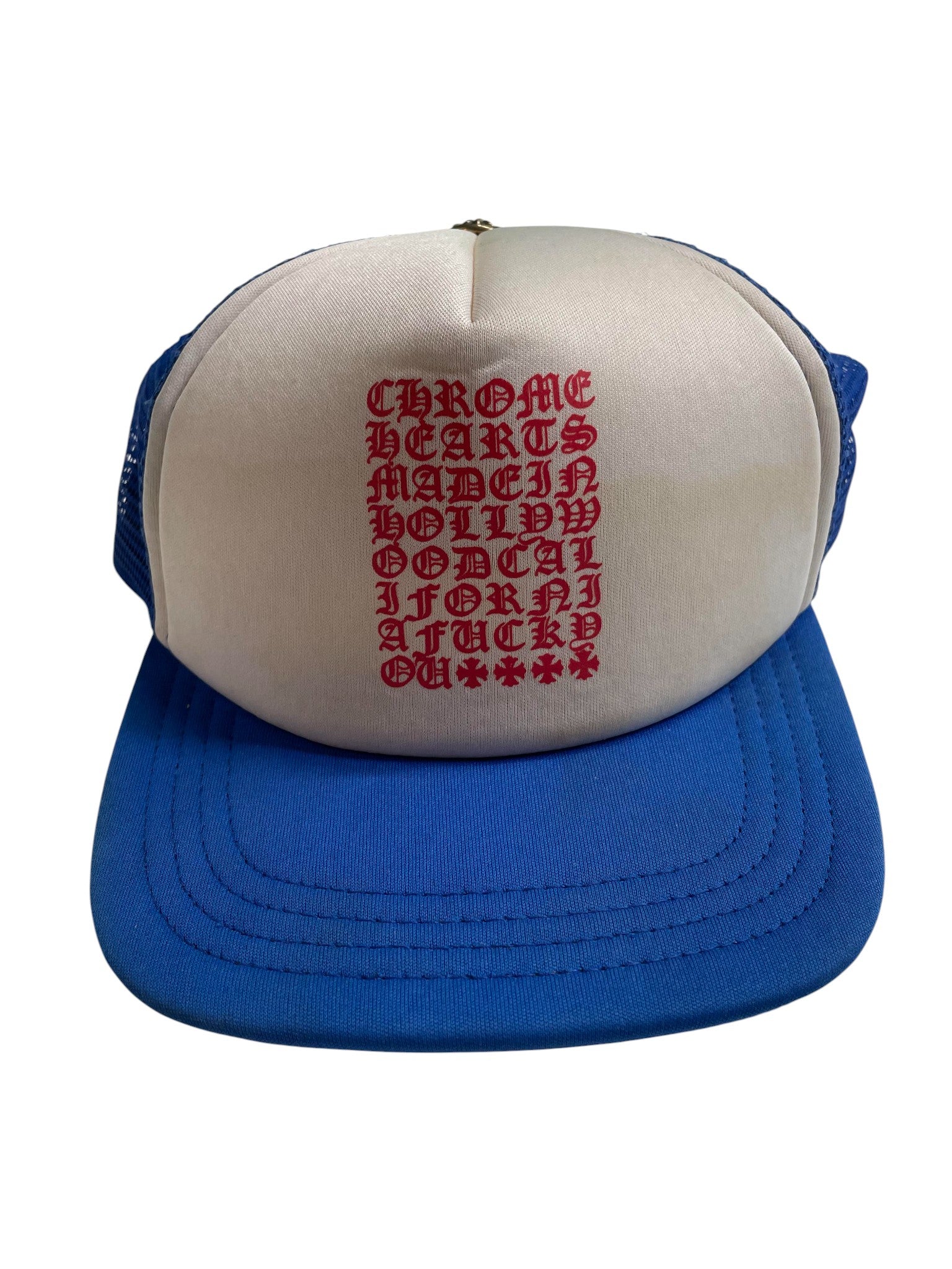 Chrome Hearts 'Eye Chart' Red, White & Blue Trucker Cap