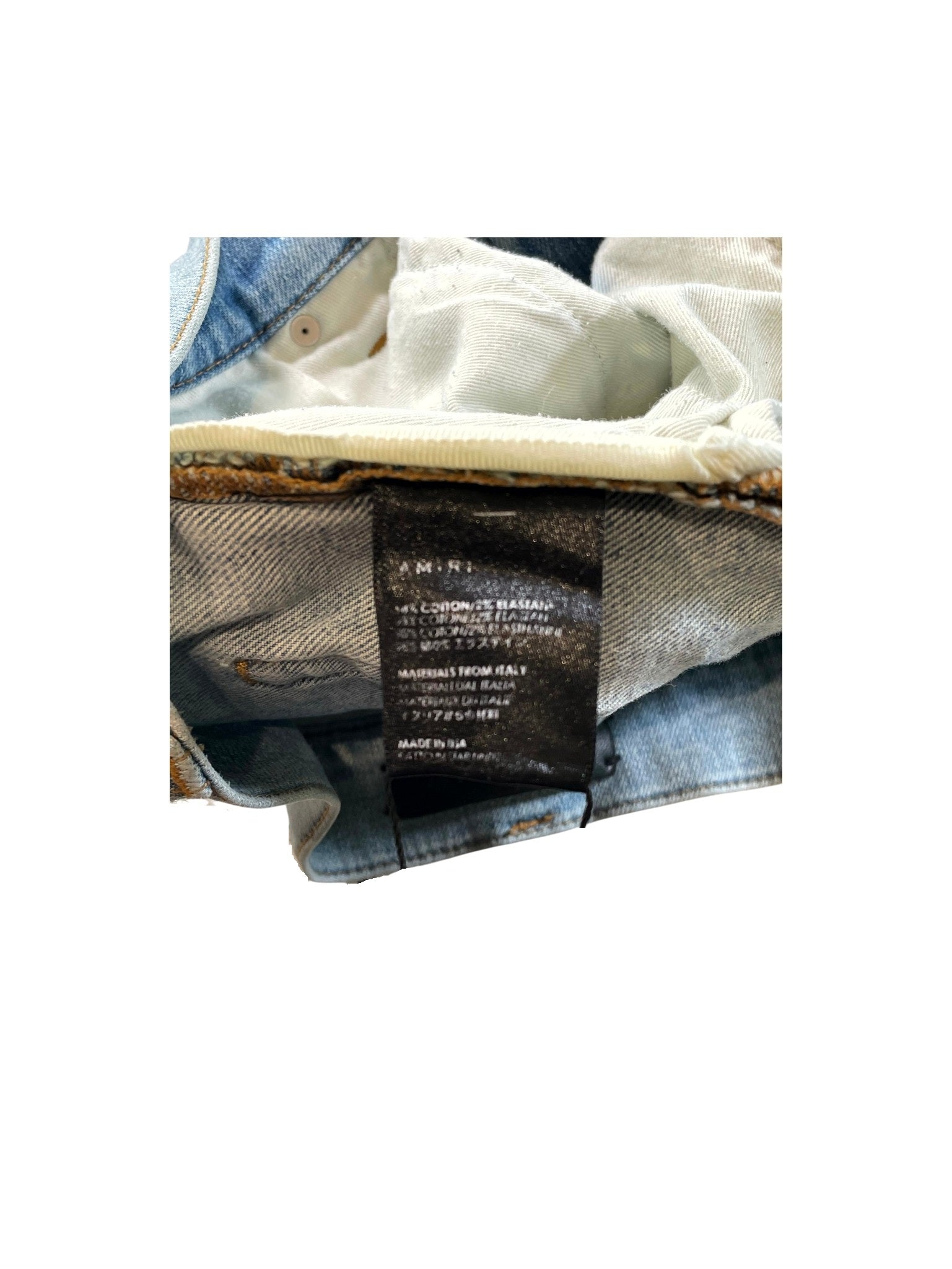 Amiri Paint Splatter (Zipper) Light Wash Jeans