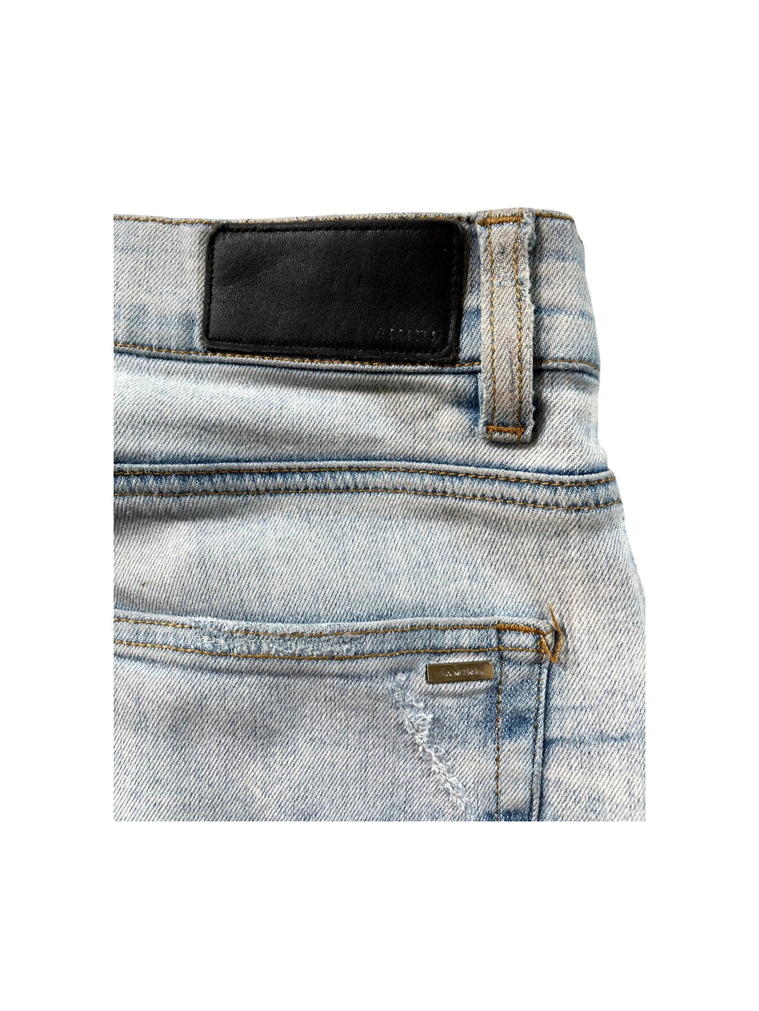 Amiri Tie Dye Patch "MX1" Light Wash Jeans