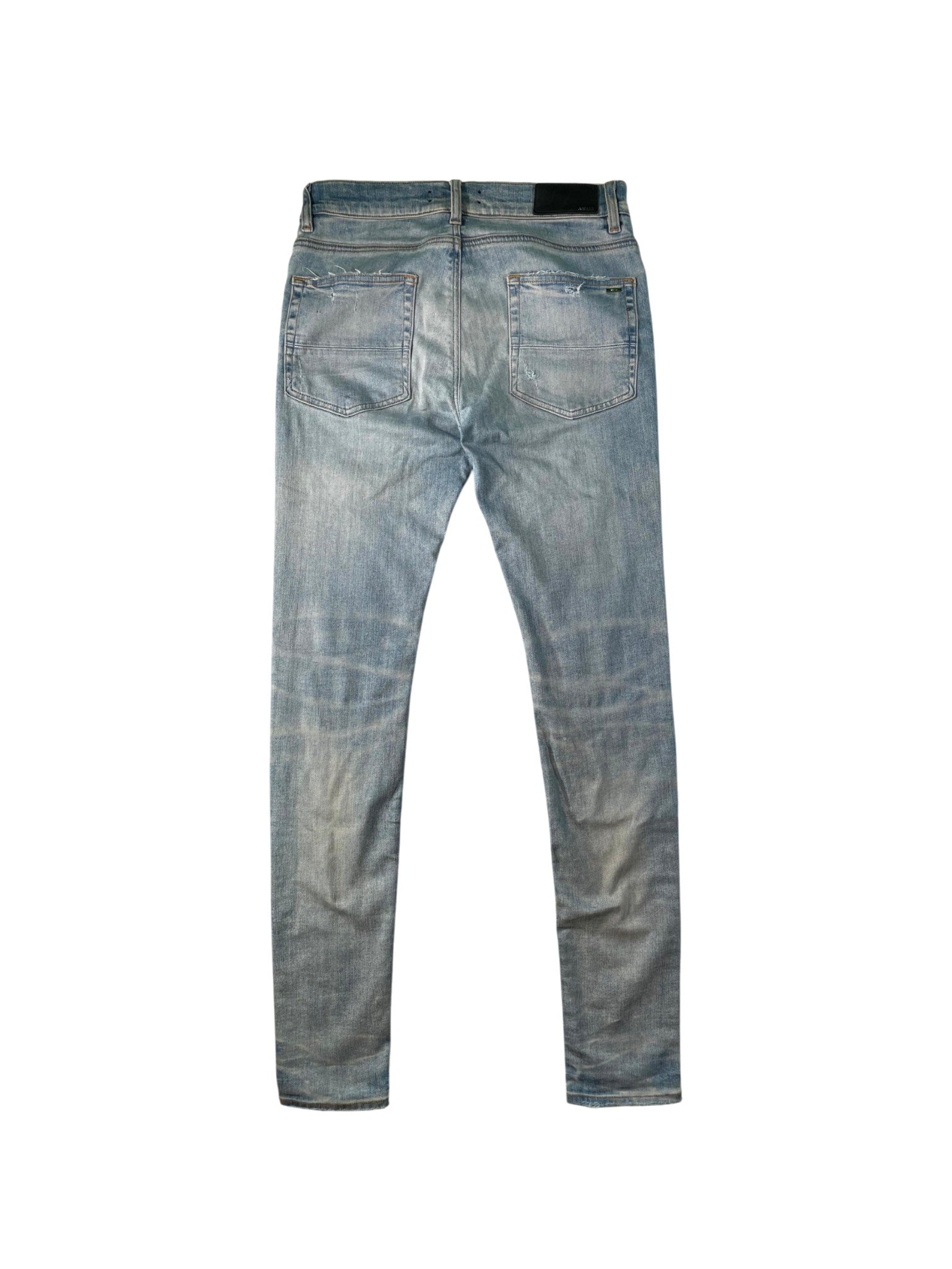 Amiri "MX1" Patch Light Wash, Baby Blue & Red Jeans