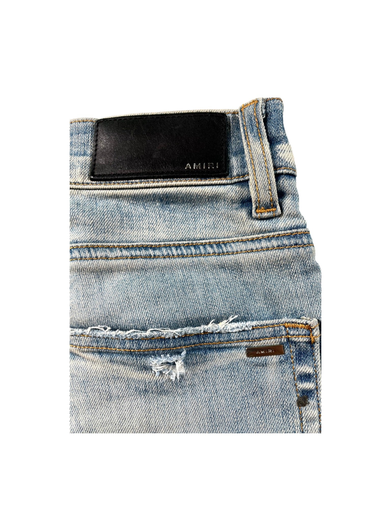 Amiri "MX1" Patch Light Wash, Baby Blue & Red Jeans