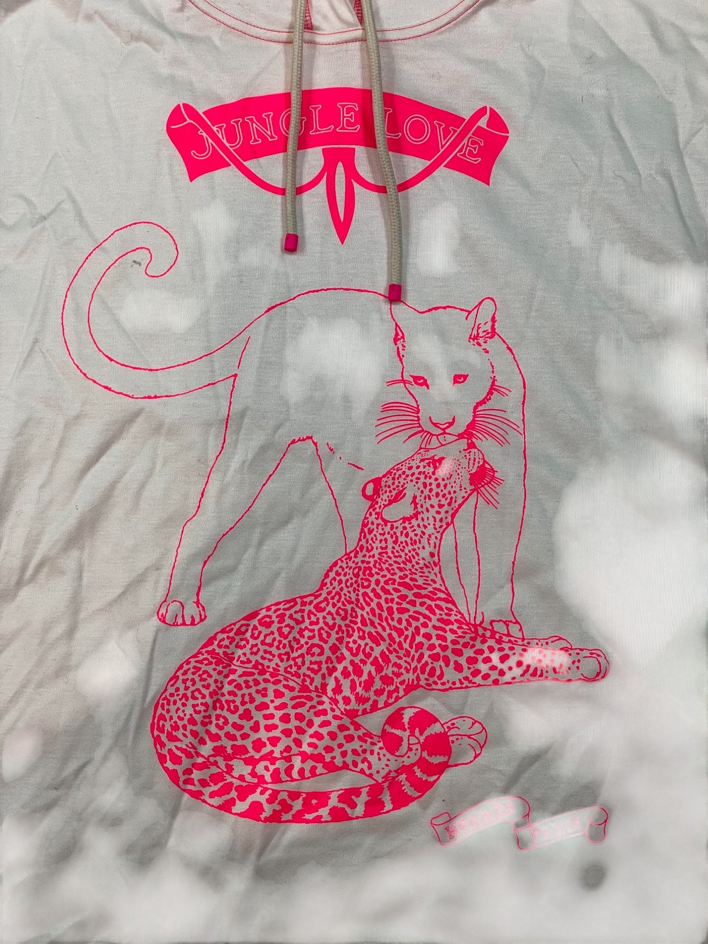 Hermes Jungle Love Women Pink Hooded T-Shirt