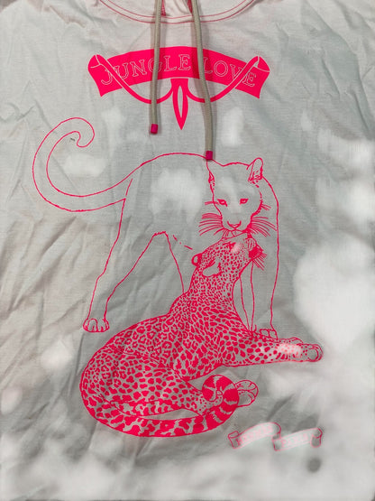 Hermes Jungle Love Women Pink Hooded T-Shirt