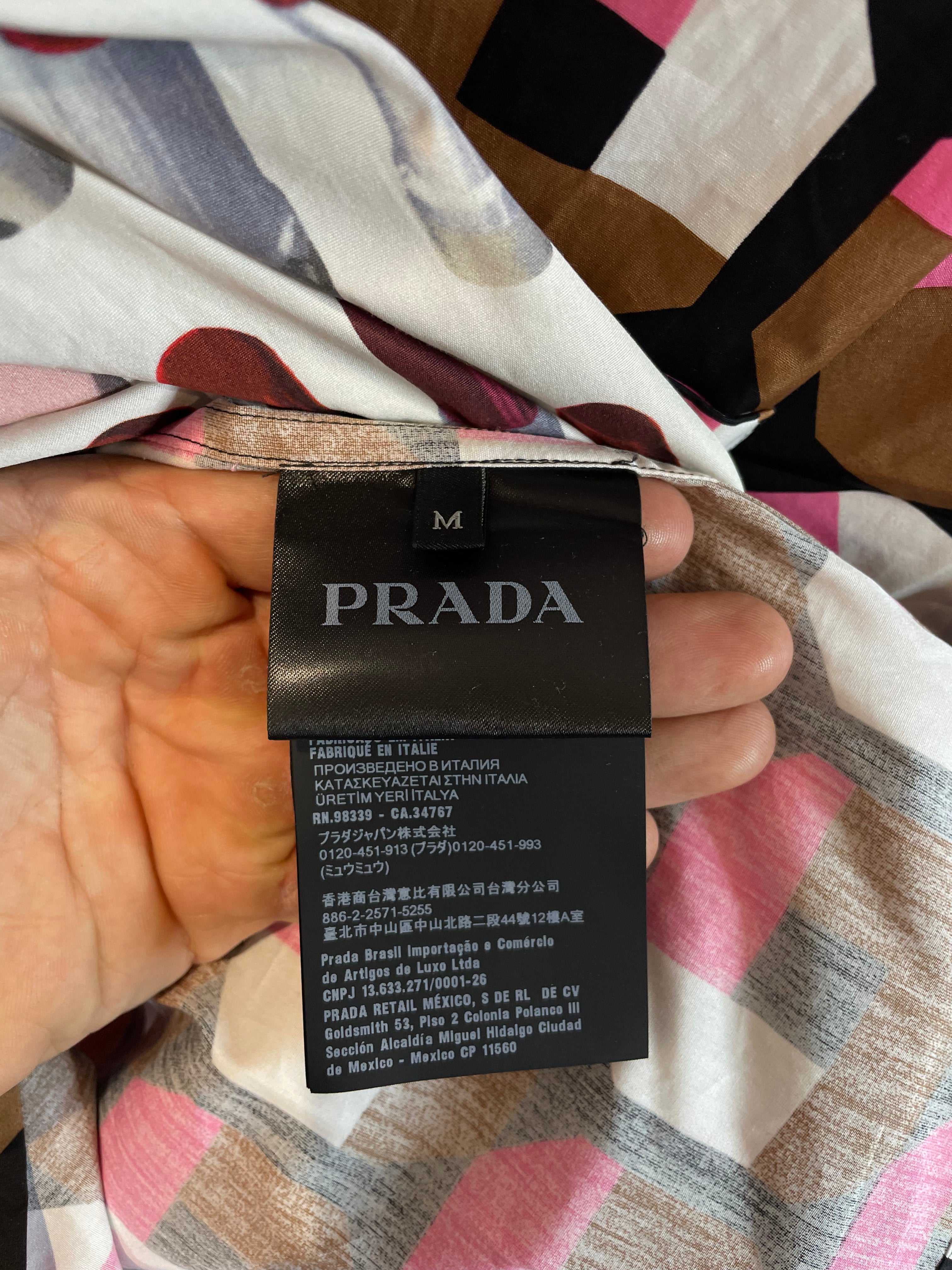 Prada Button Up Brown Pink New With Tags Medium