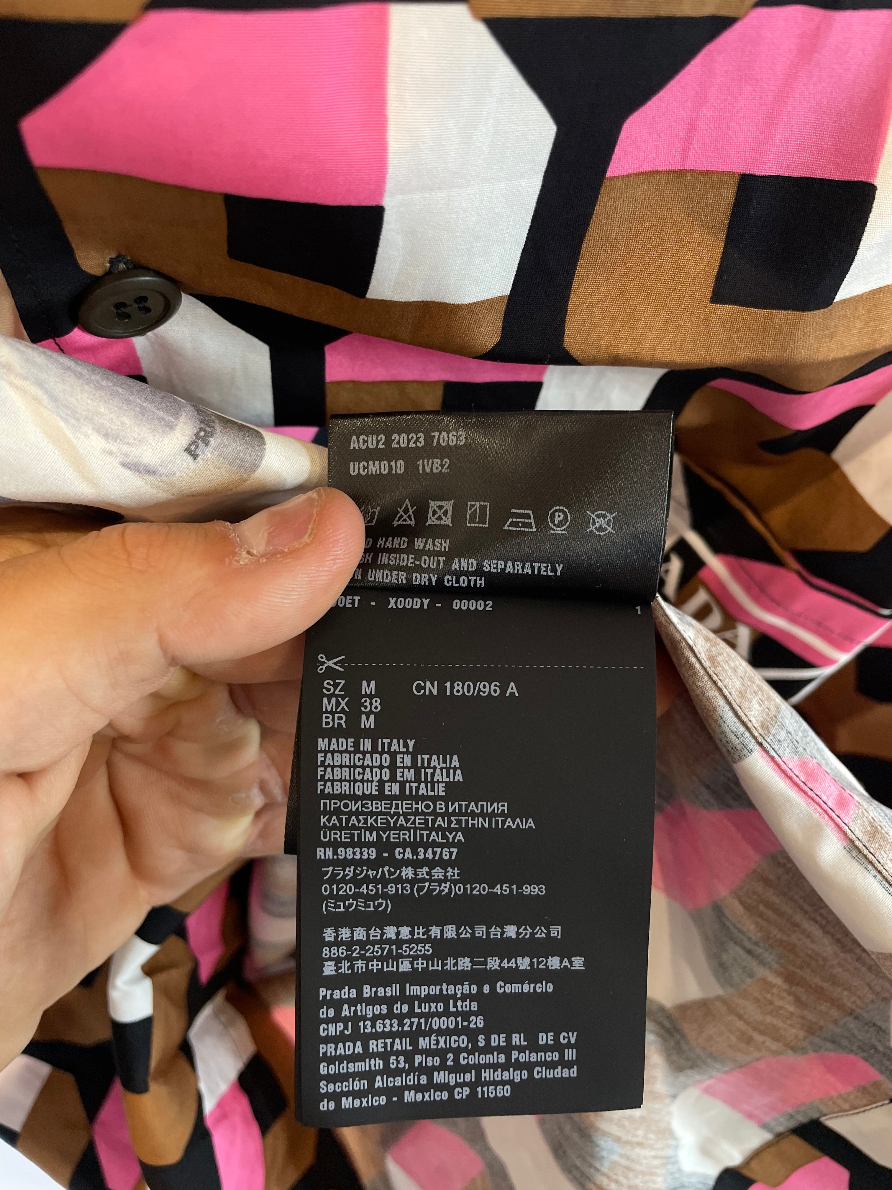 Prada Button Up Brown Pink New With Tags Medium