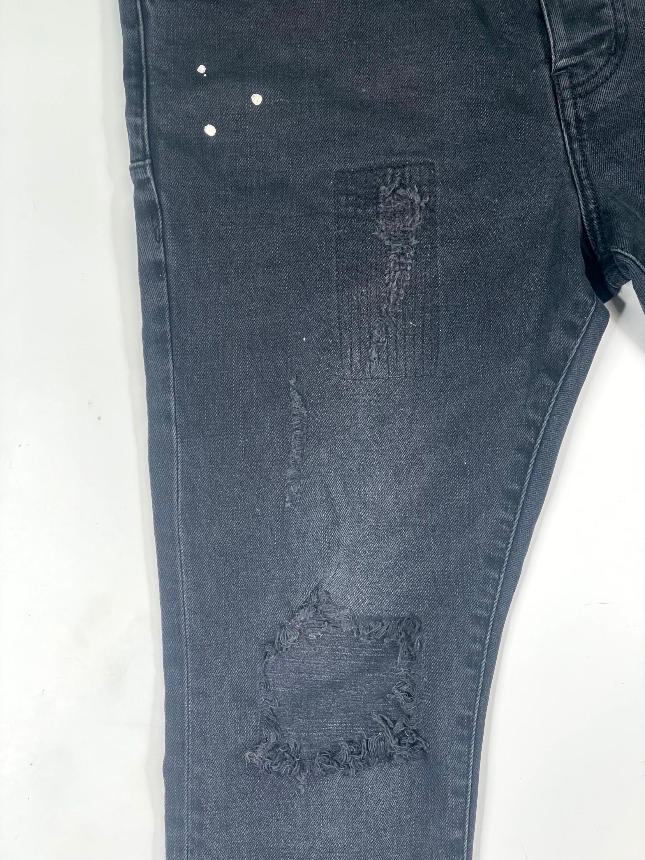 Purple Brand Paint Drip Black Jeans