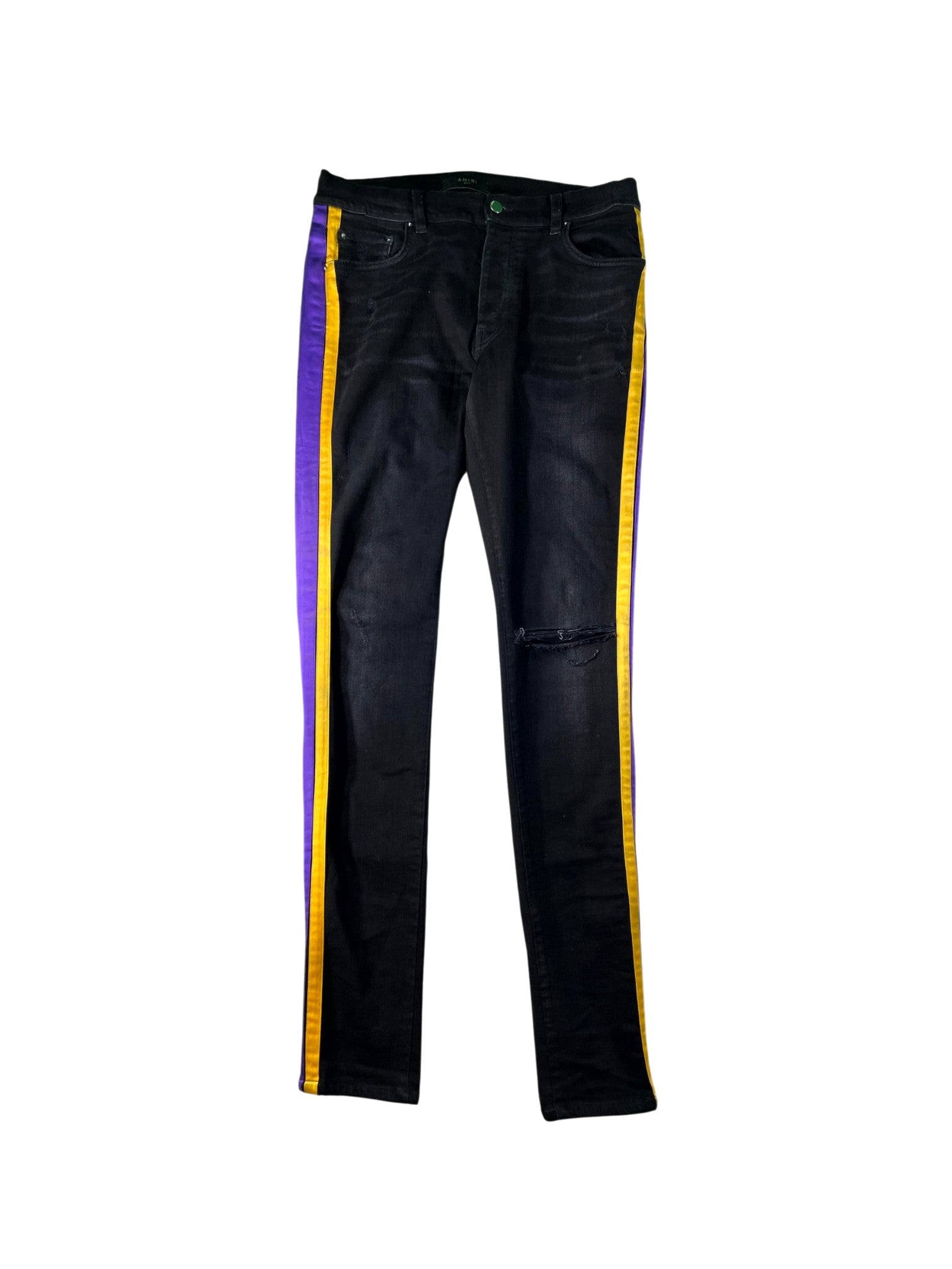Amiri Lakers Stripe Black Jeans