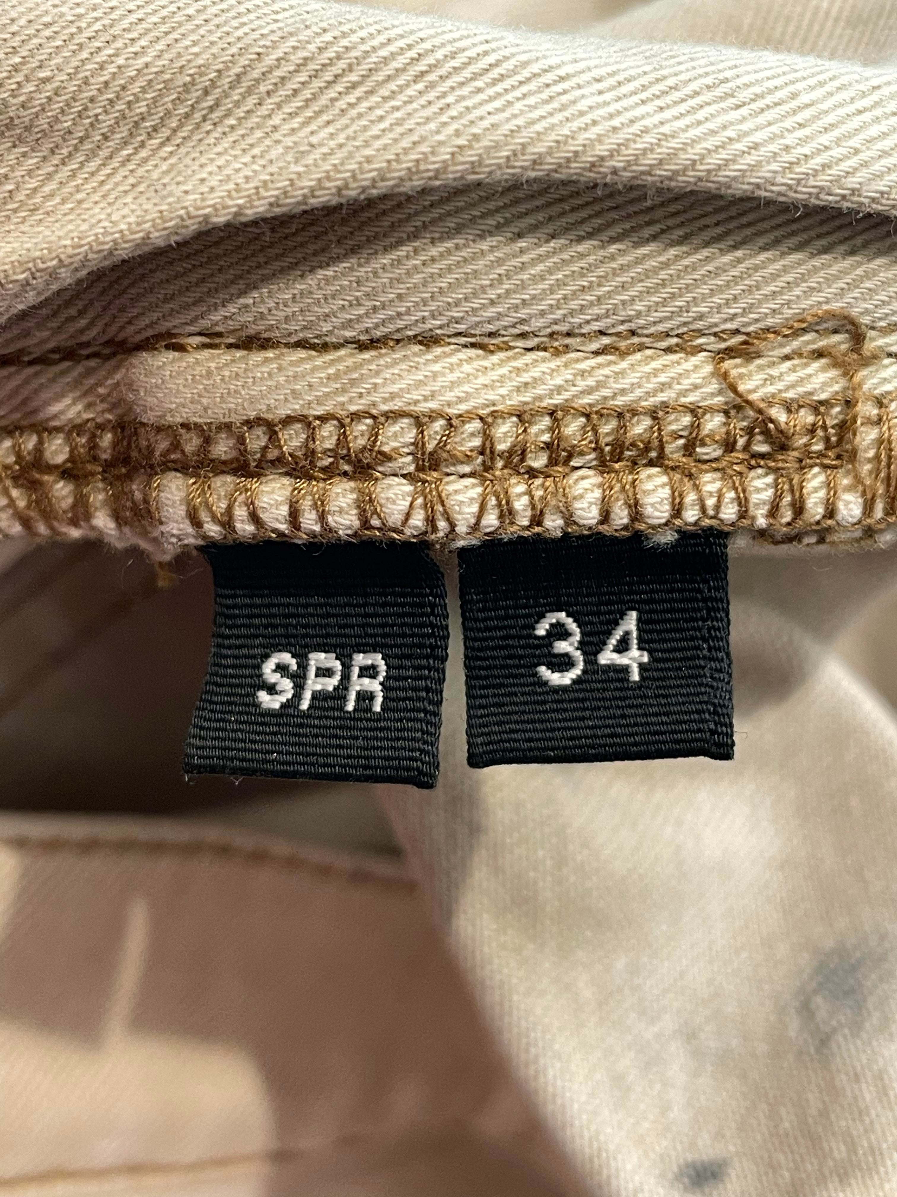 Purple Brand Paint Splatter Tan Jeans