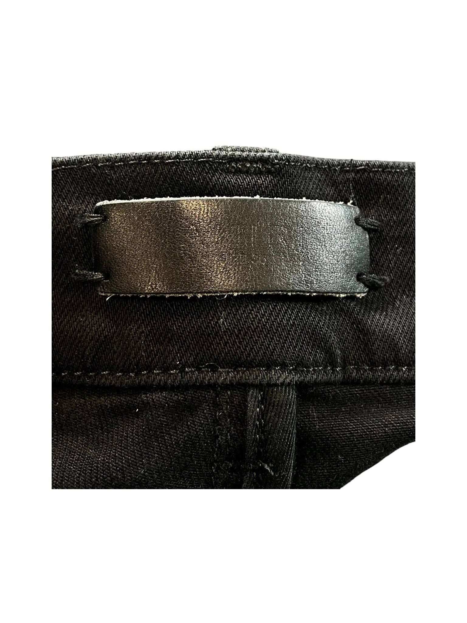 Amiri Leather Quilted Patch Black Jeans