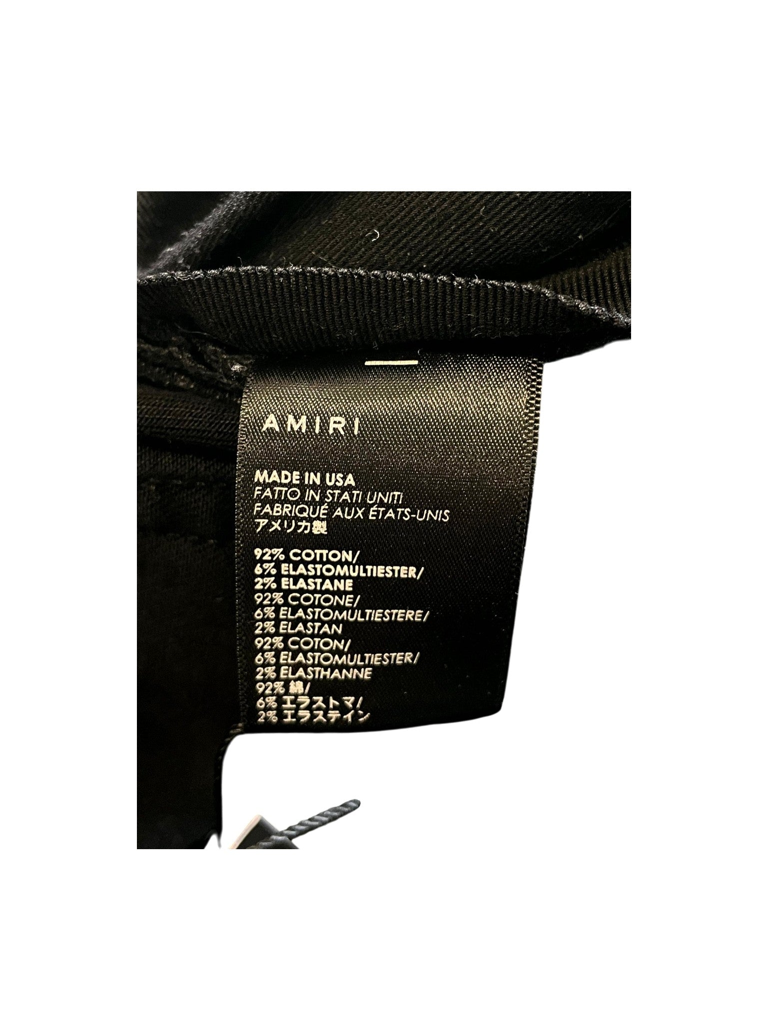 Amiri Leather Quilted Patch Black Jeans
