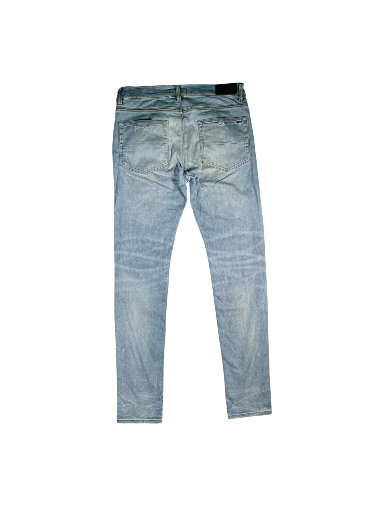 Amiri Plaid Patch MX1 Light Wash, Navy & Red Jeans