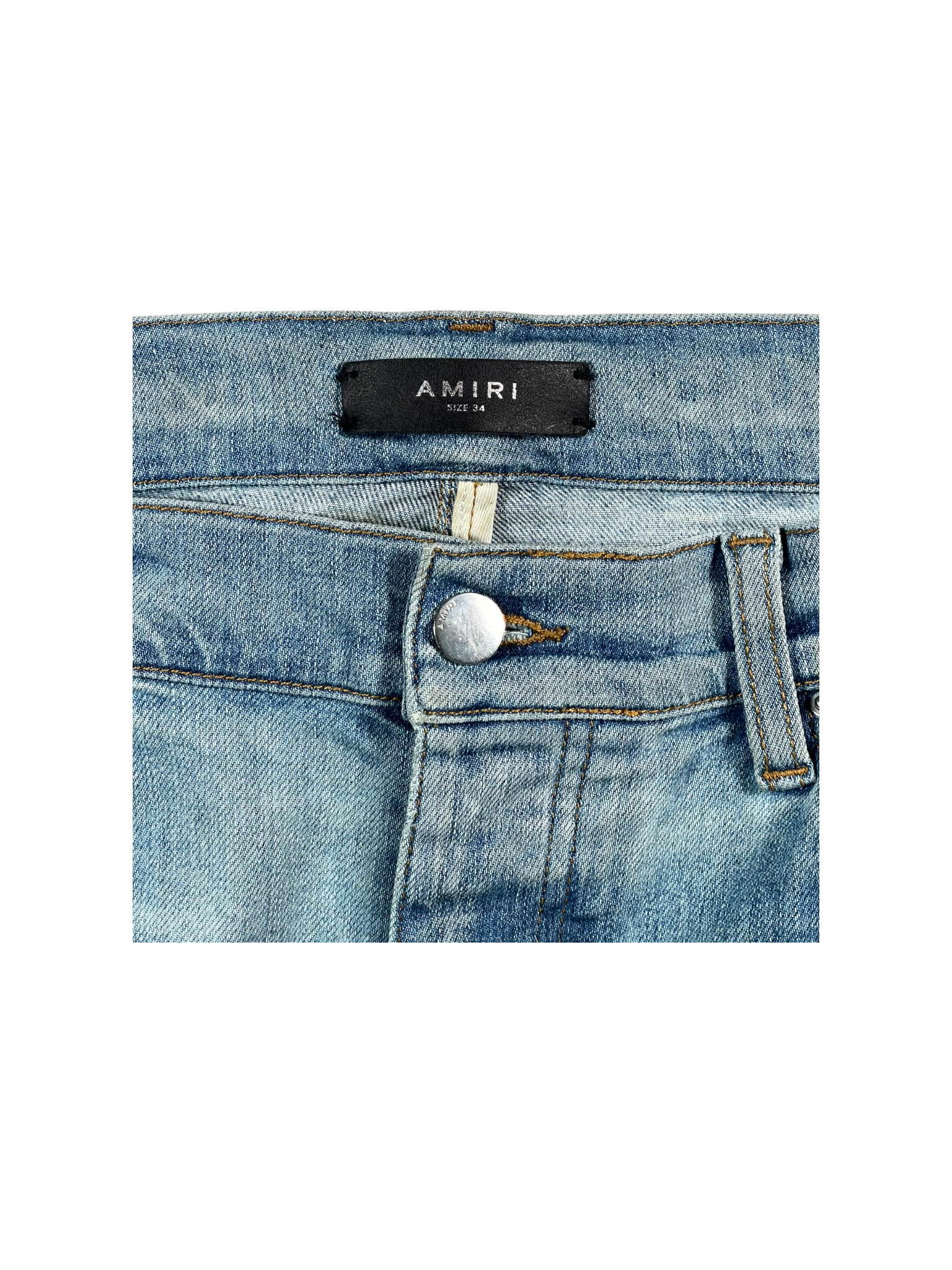 Amiri Plaid Patch MX1 Light Wash, Navy & Red Jeans