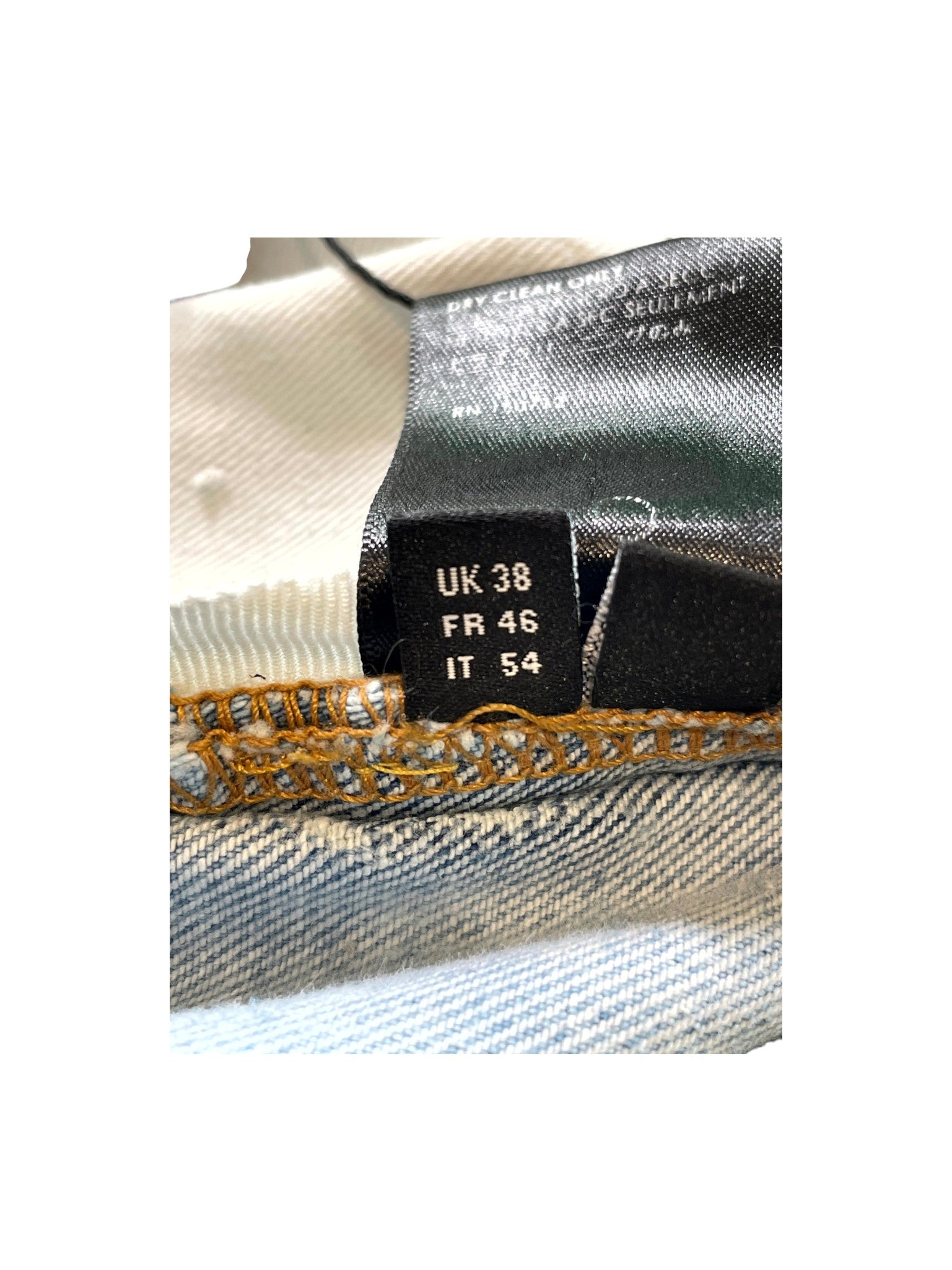 Amiri Embroidered Side Logo Light Wash & Black Jeans