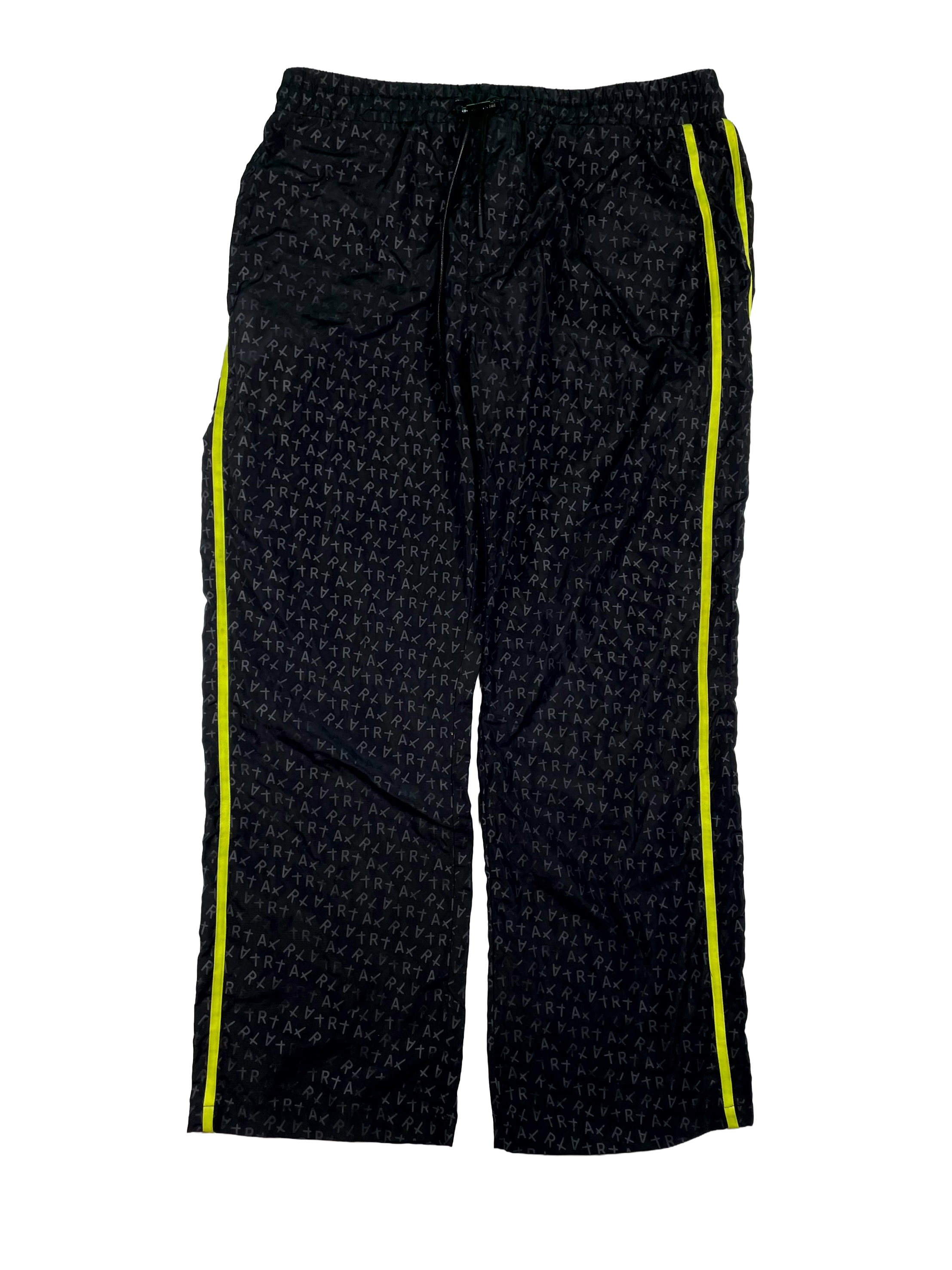 RTA All Over Logo Black & Lime Pants