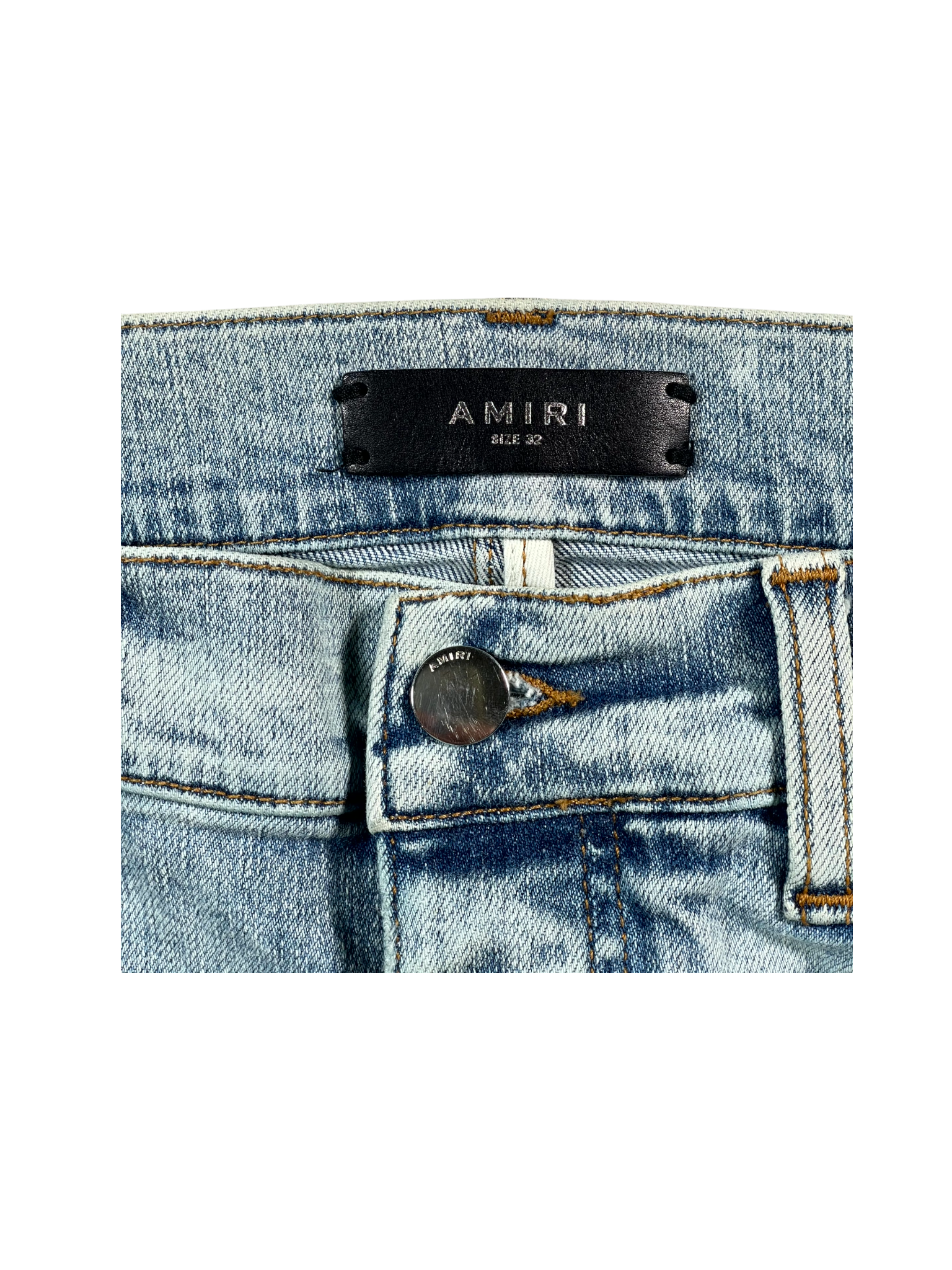 Amiri Pajama Patchwork Light Wash Jeans