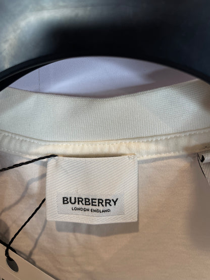 Burberry TB Logo Tee White Red Cream Used Medium