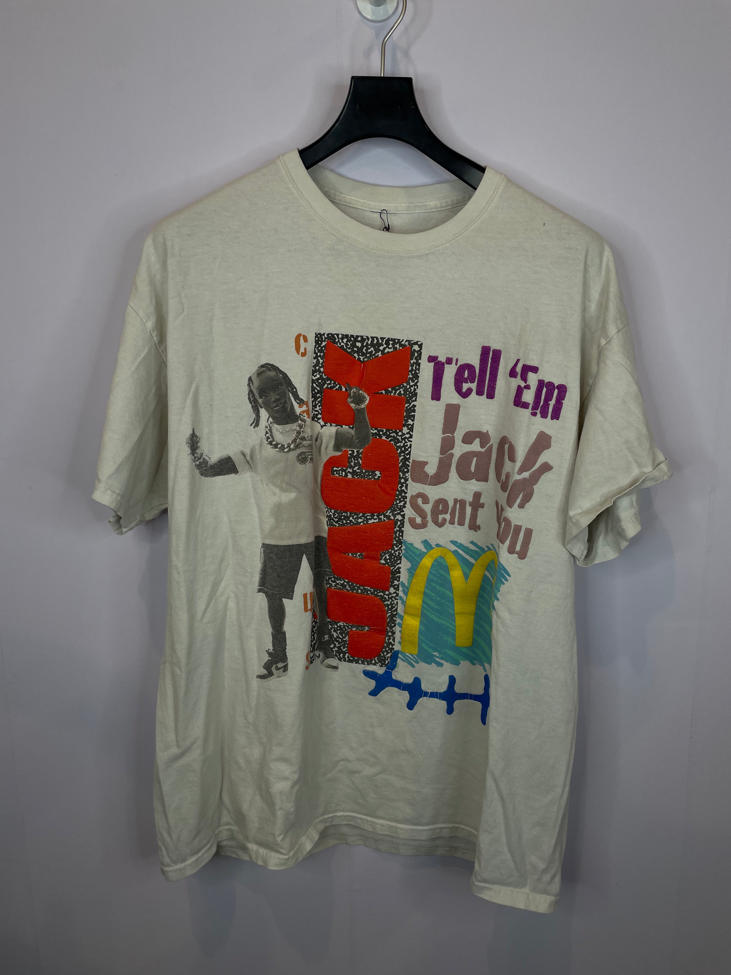 Cactus Jack Tee White Rainbow Multi Used Large