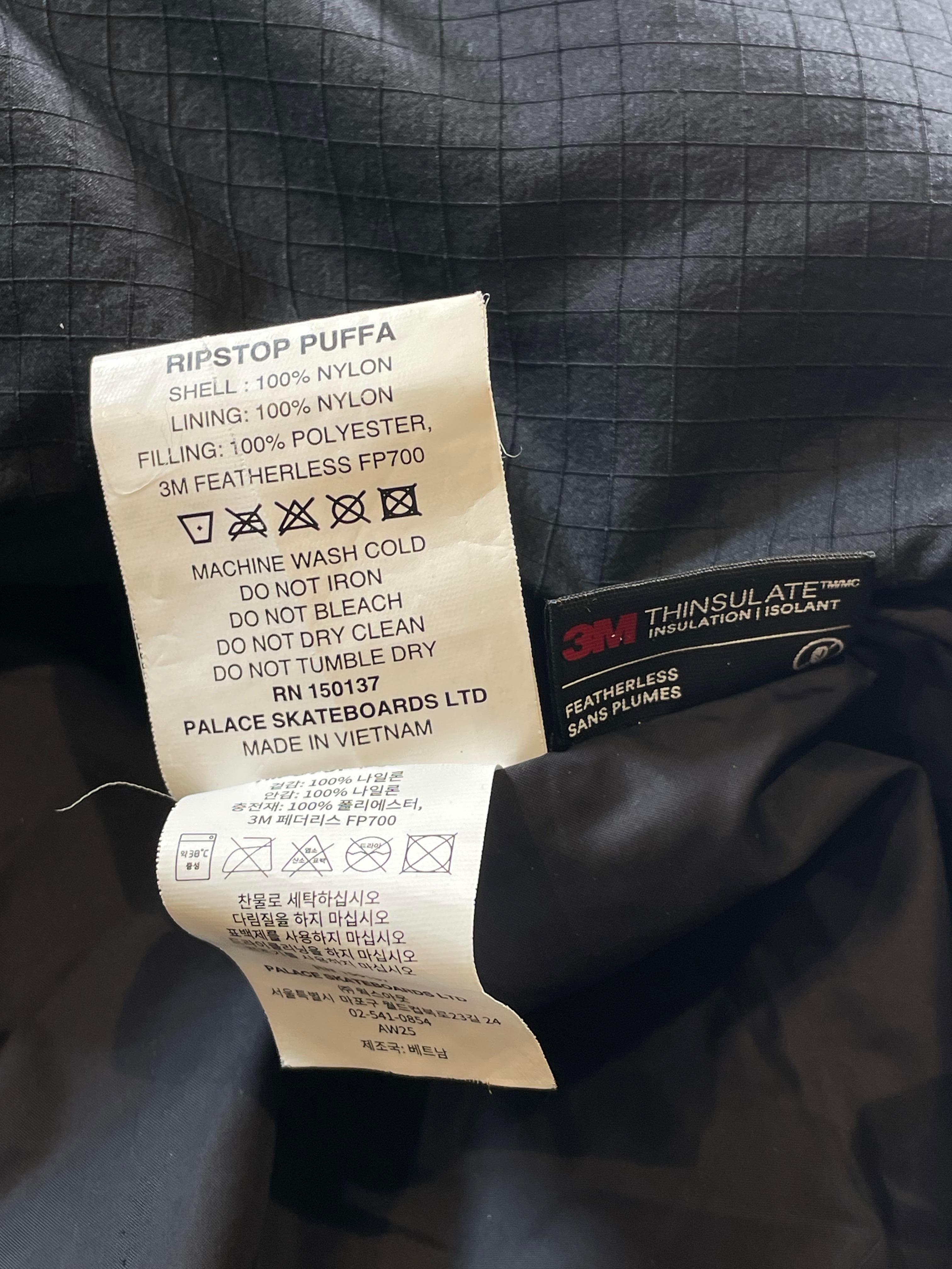 Palace 3M Piping Black & Silver Puffer Jacket