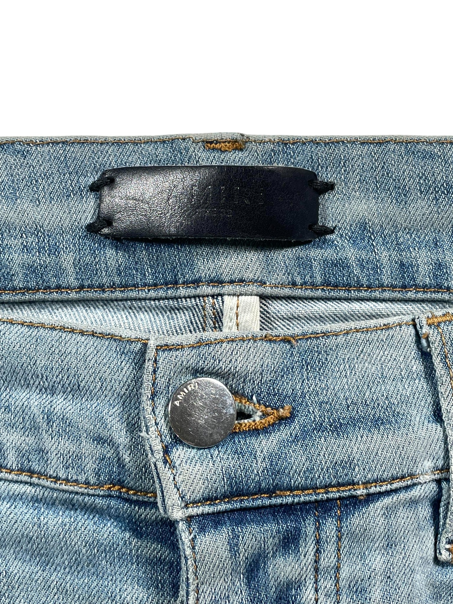 Amiri 'Art Patchwork' Light Wash Jeans