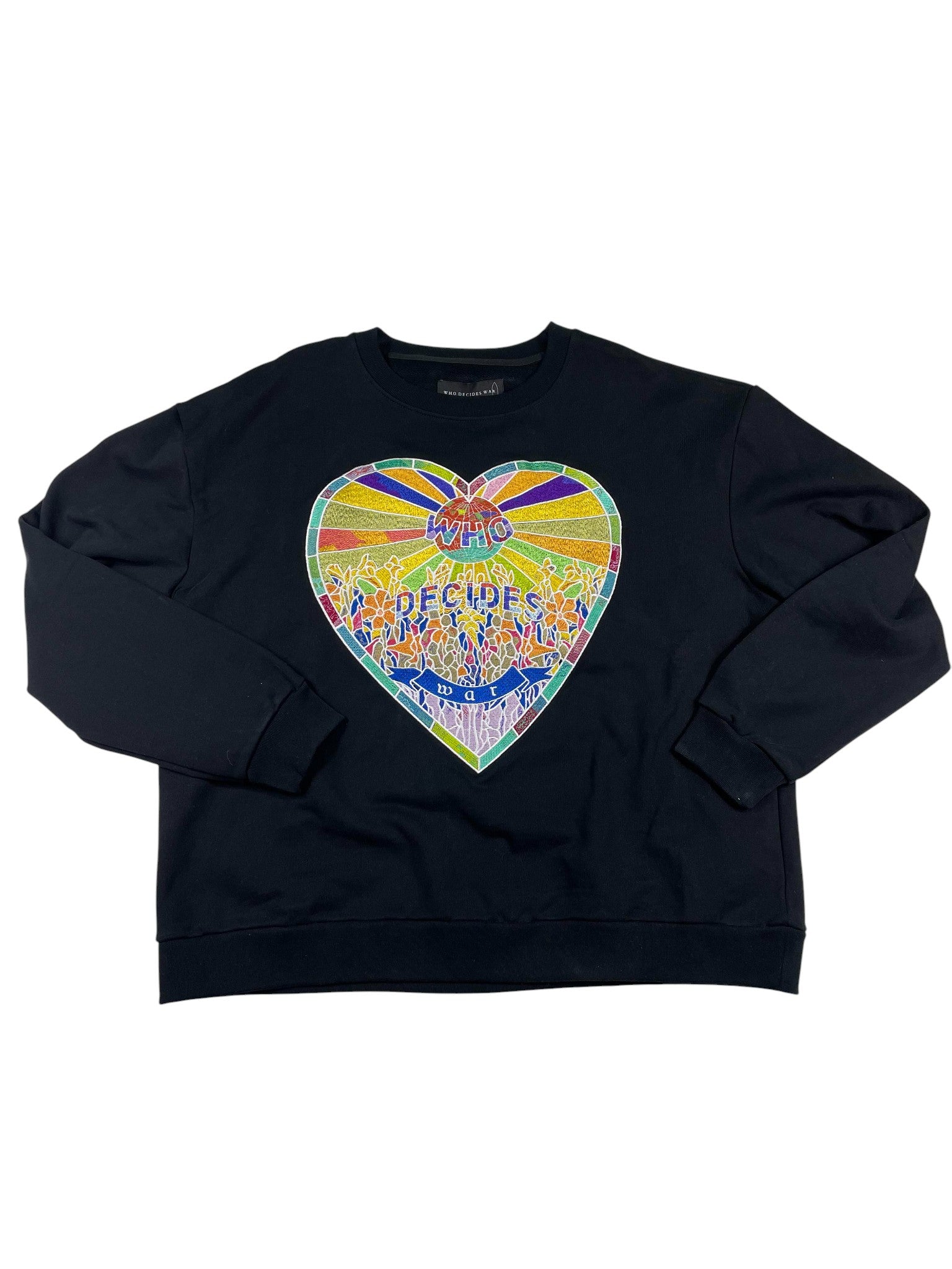 WDW 'Heart Multi Colored' Black Crewneck