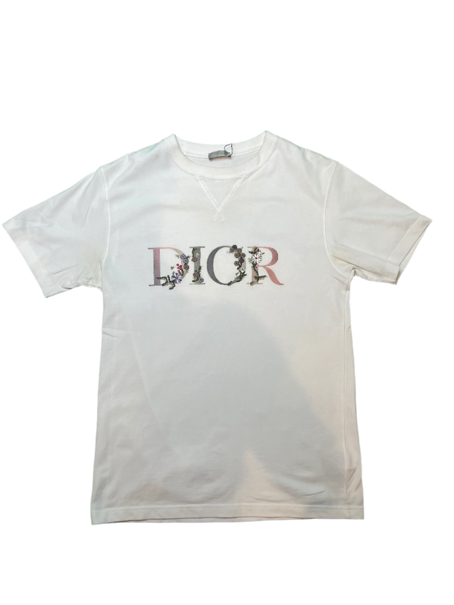 Dior Floral Chest Logo White Tee