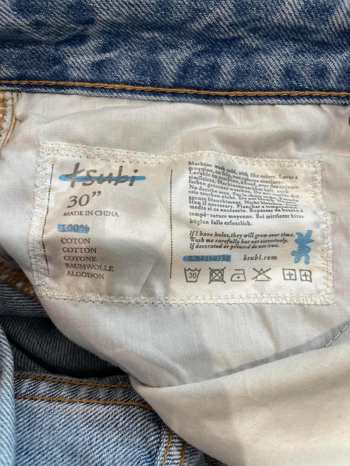 Ksubi Light Wash Shorts