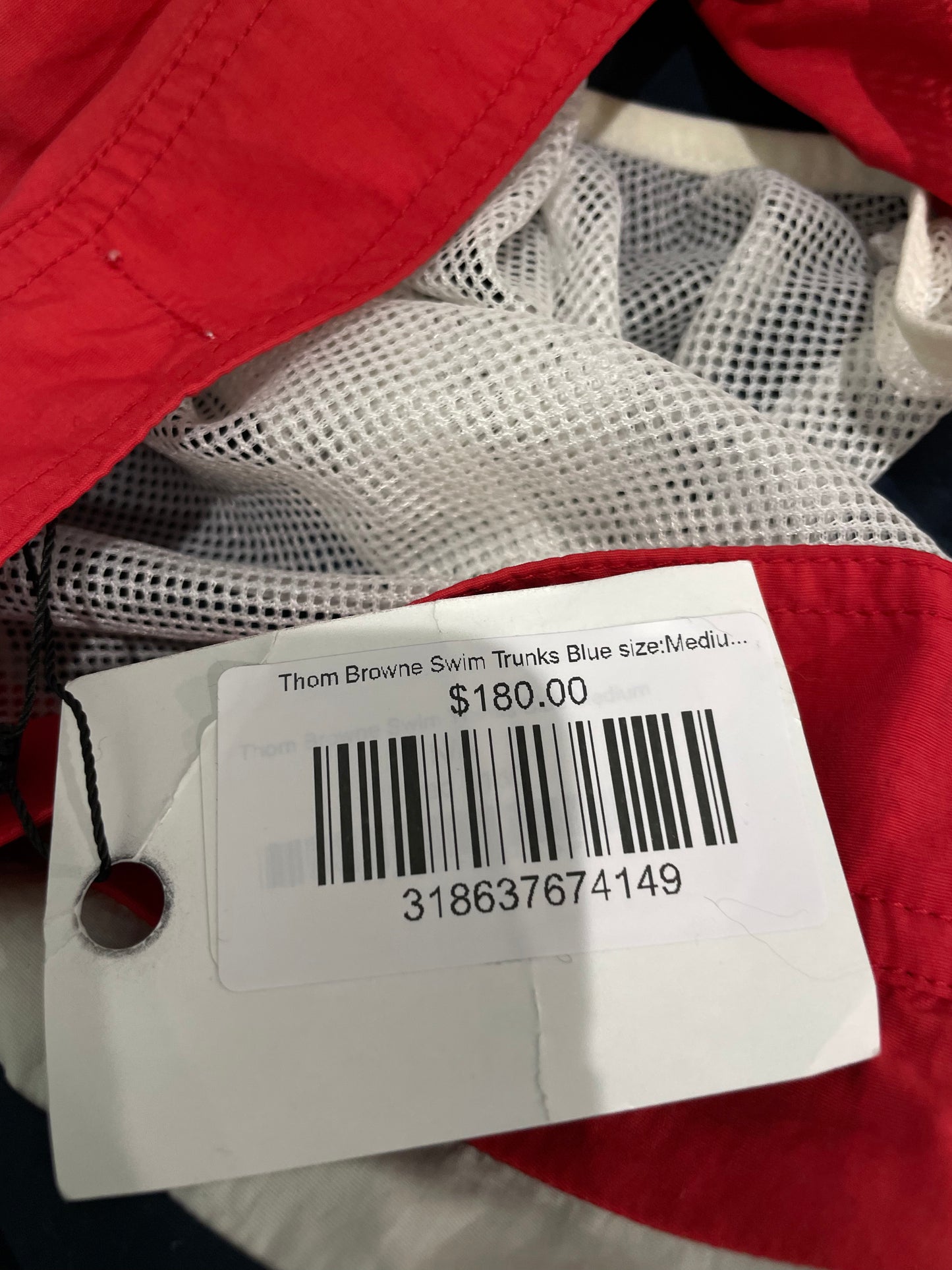 Thom Browne Blue & Red Swim Trunks
