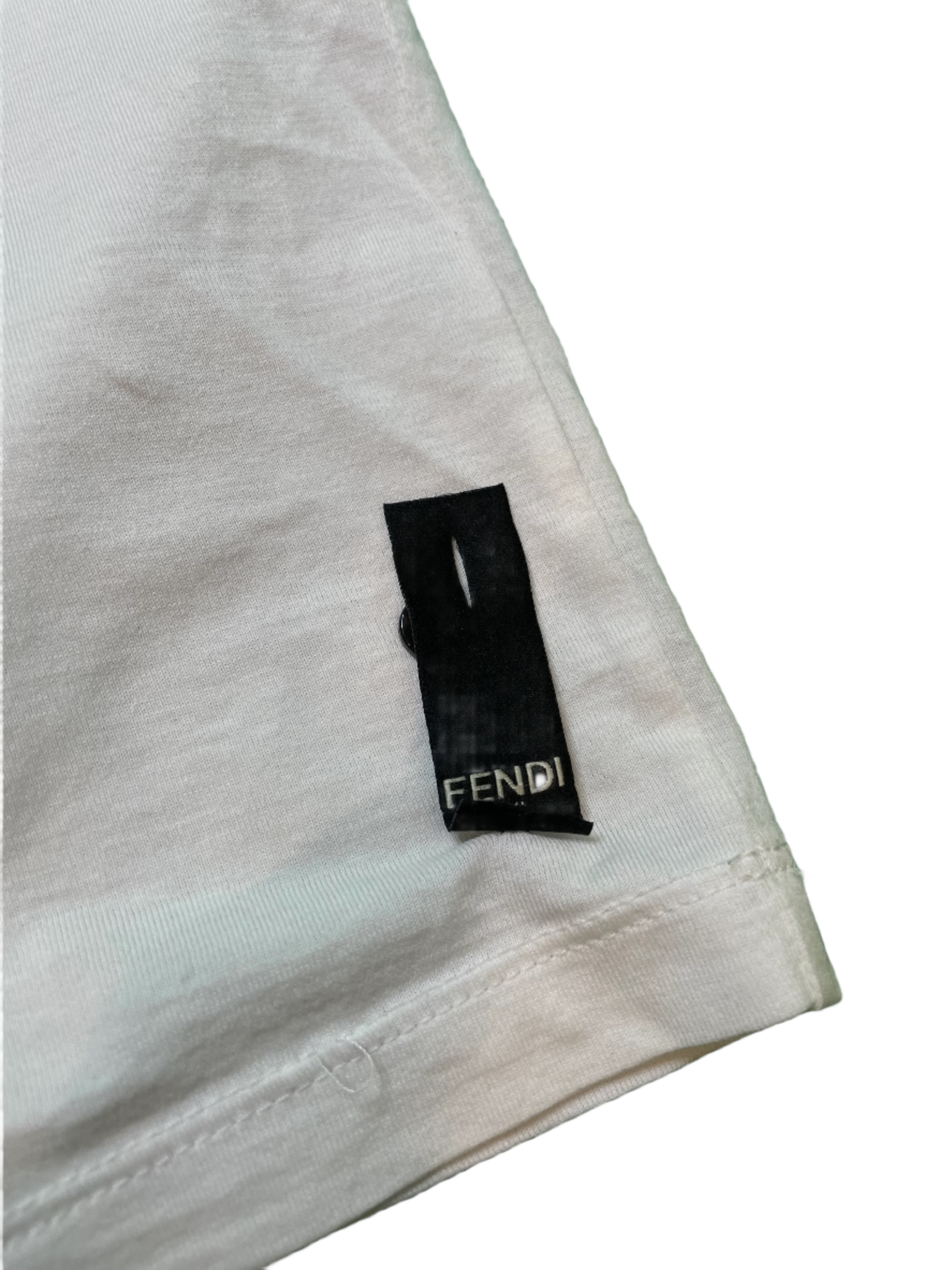 Fendi Eye Monster Zip White & Grey Tee