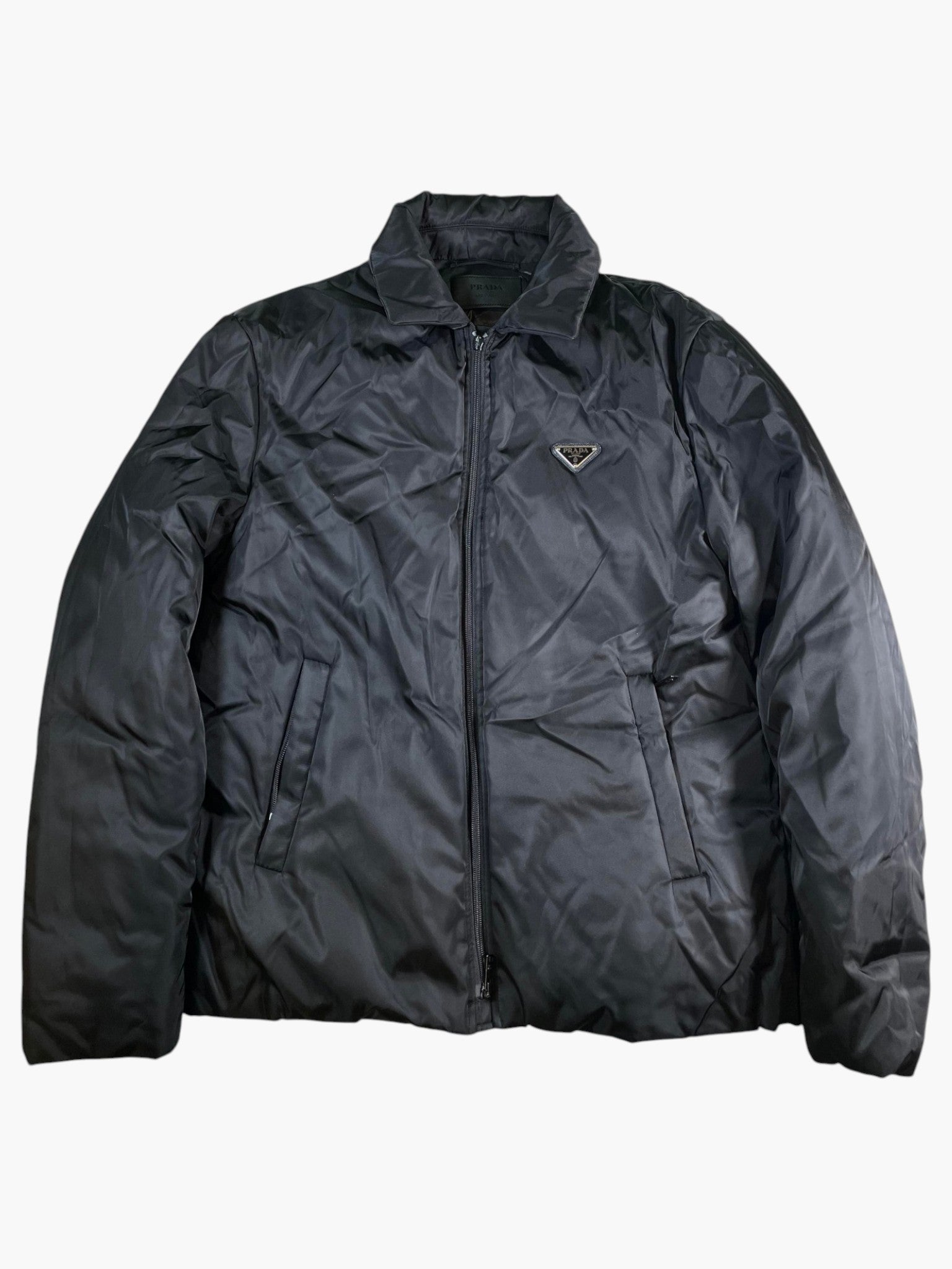 Prada Nylon Puffer Logo Jacket