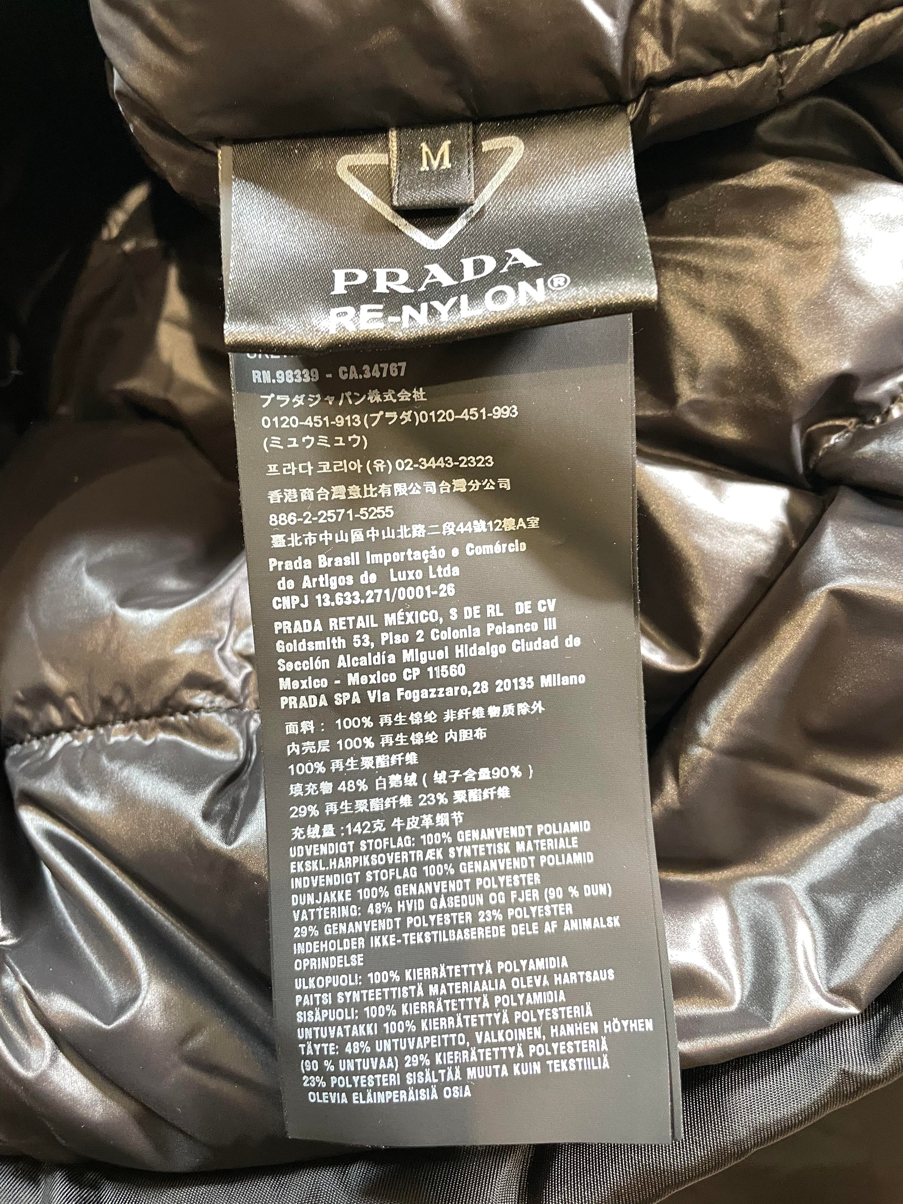 Prada Nylon Puffer Logo Jacket
