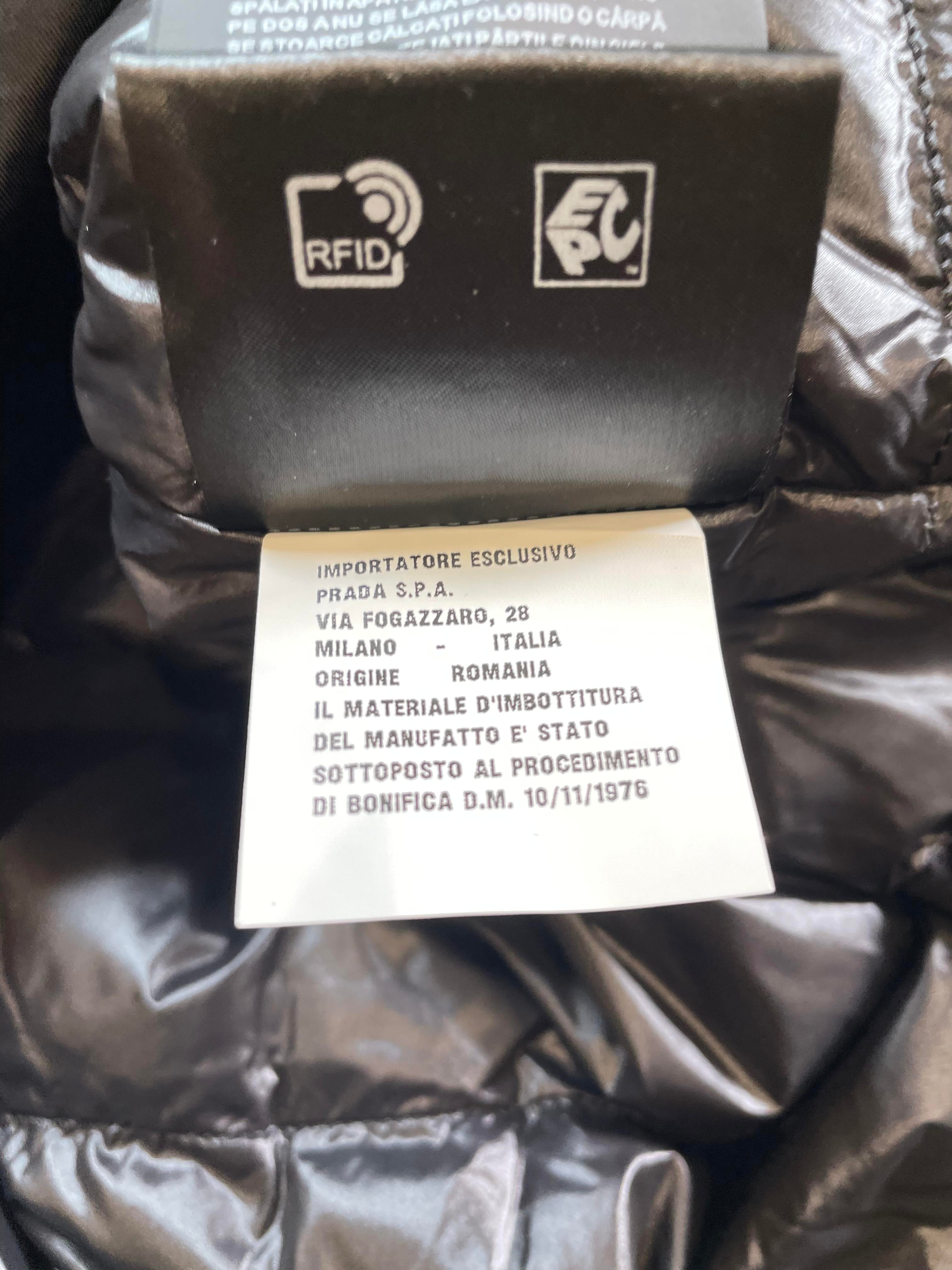 Prada Nylon Puffer Logo Jacket