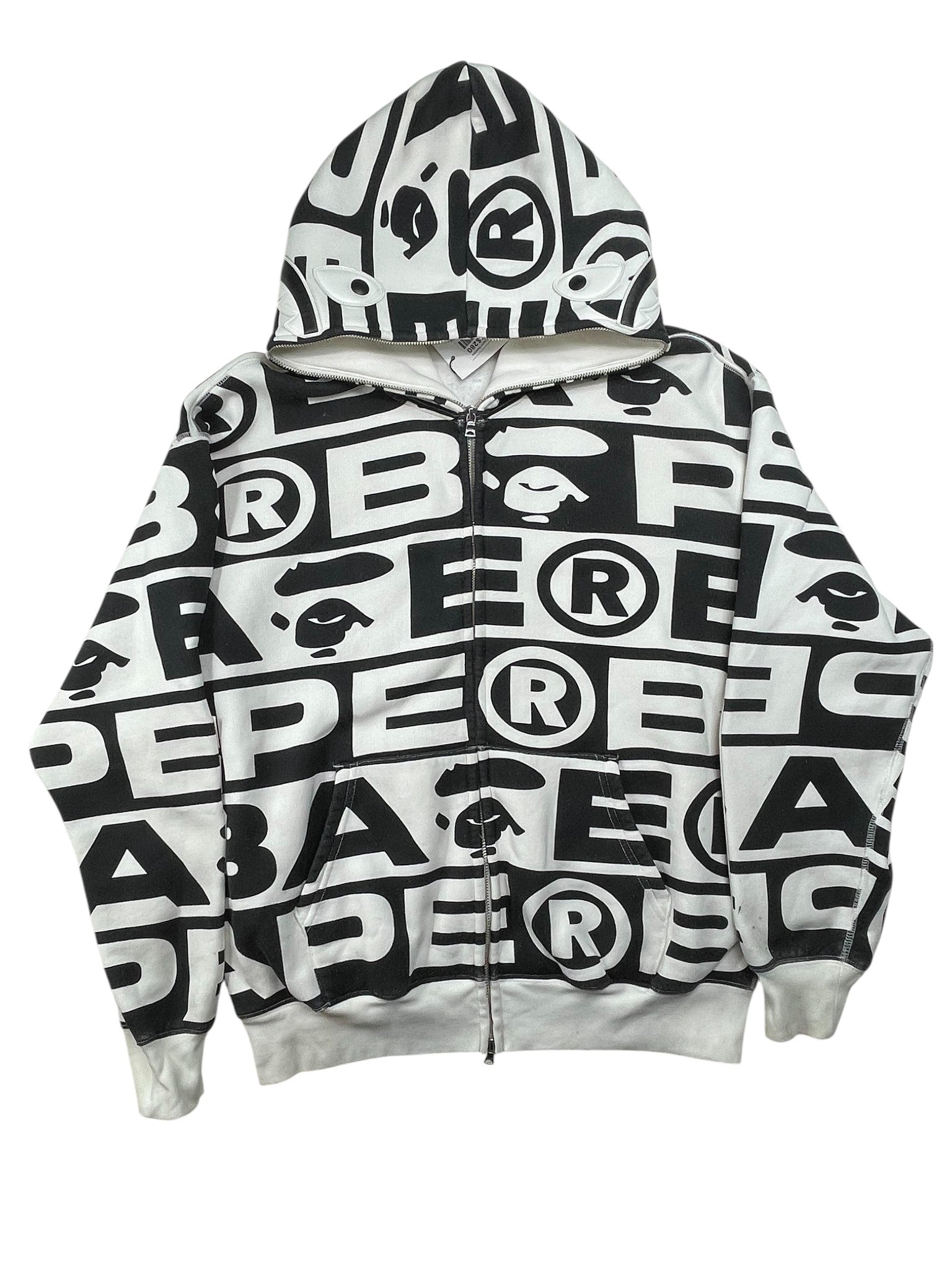 BAPE 'Shark ' Black & White Hoodie