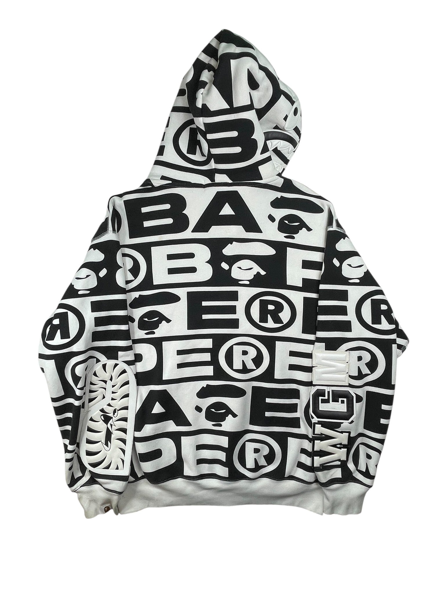 BAPE 'Shark ' Black & White Hoodie