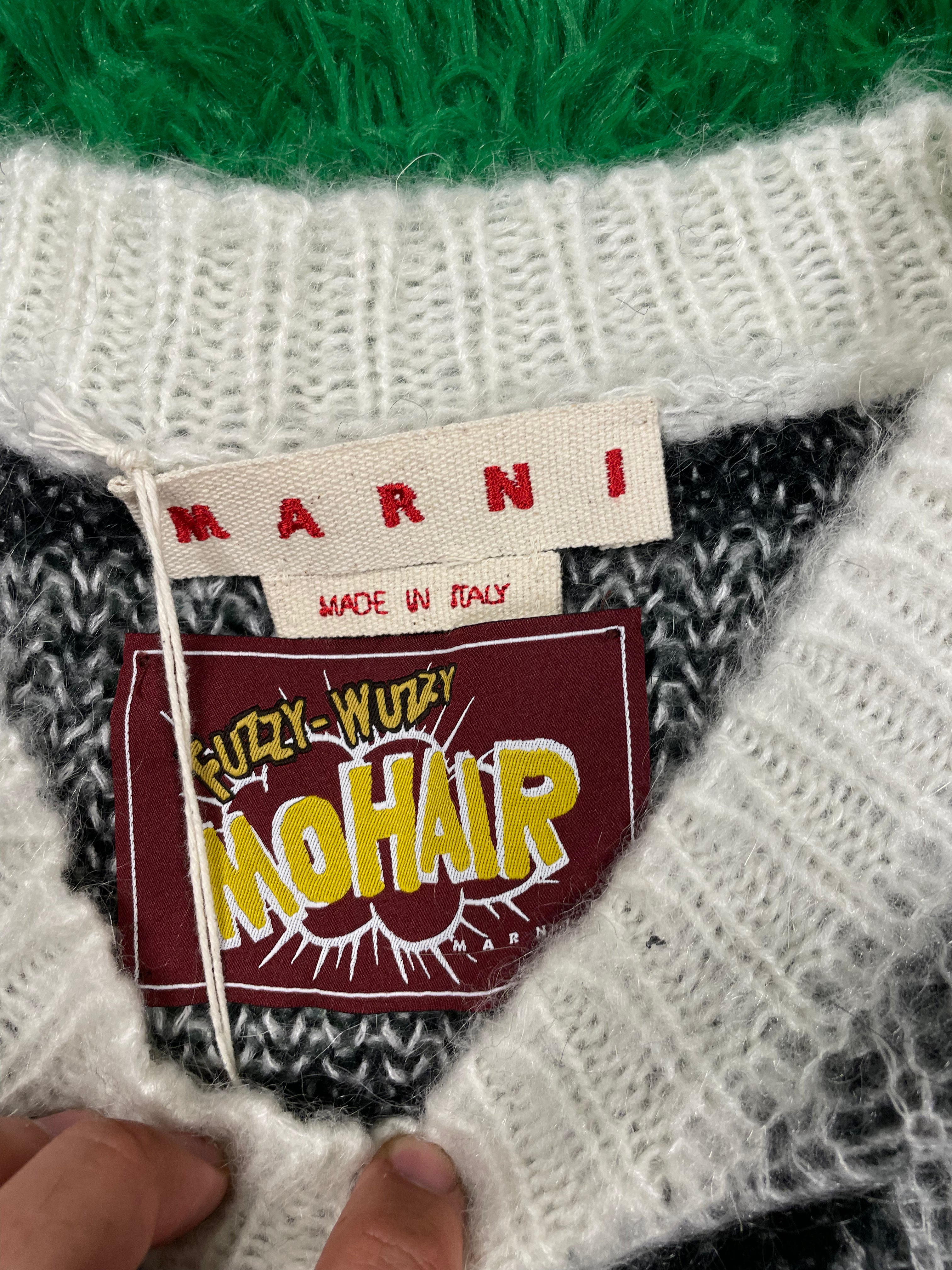 Marni Brushed Dots Fuzzy Wuzzy Round Neck Sweater 56 New