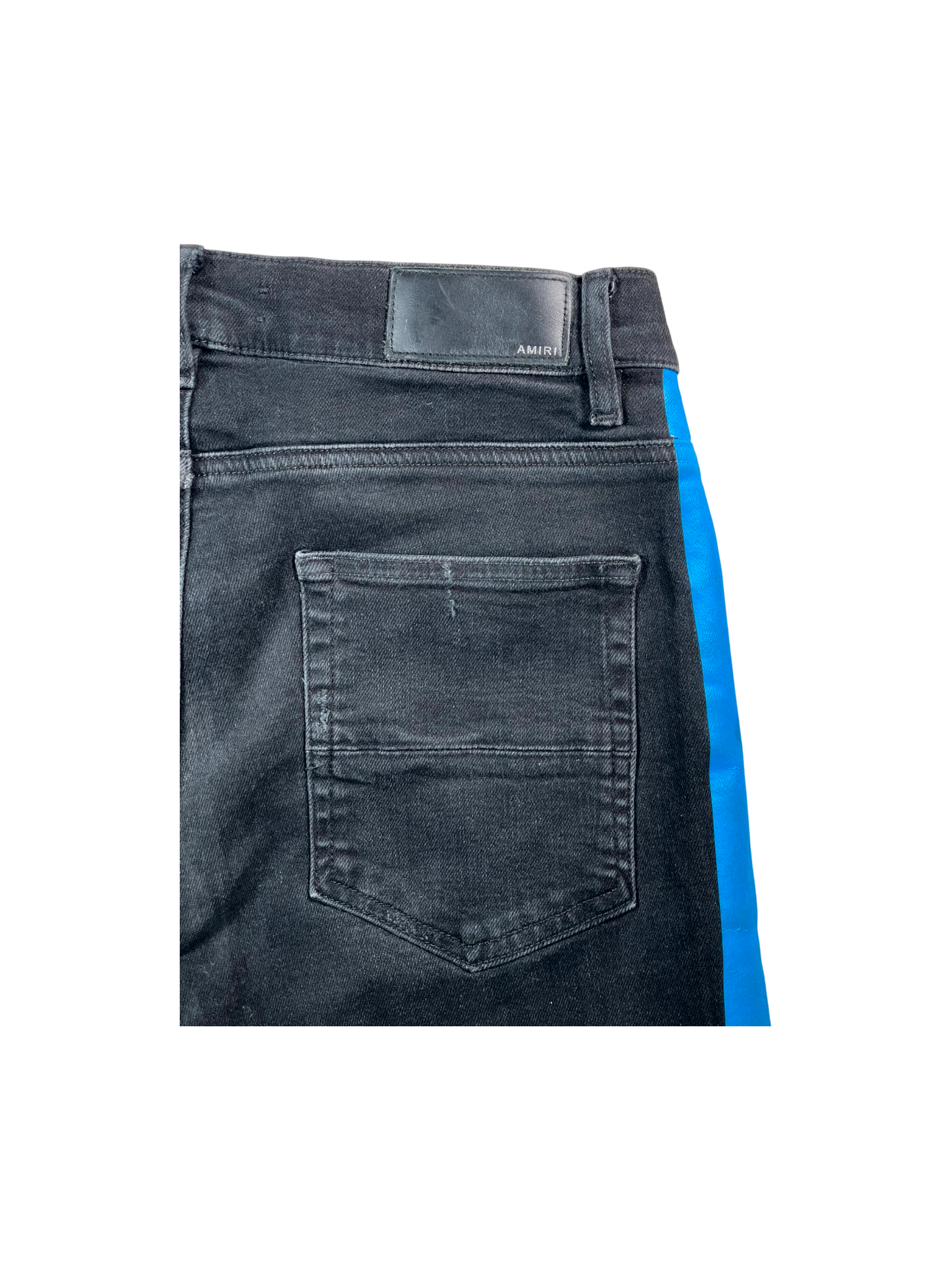 Amiri Stripe Black & Blue Jeans