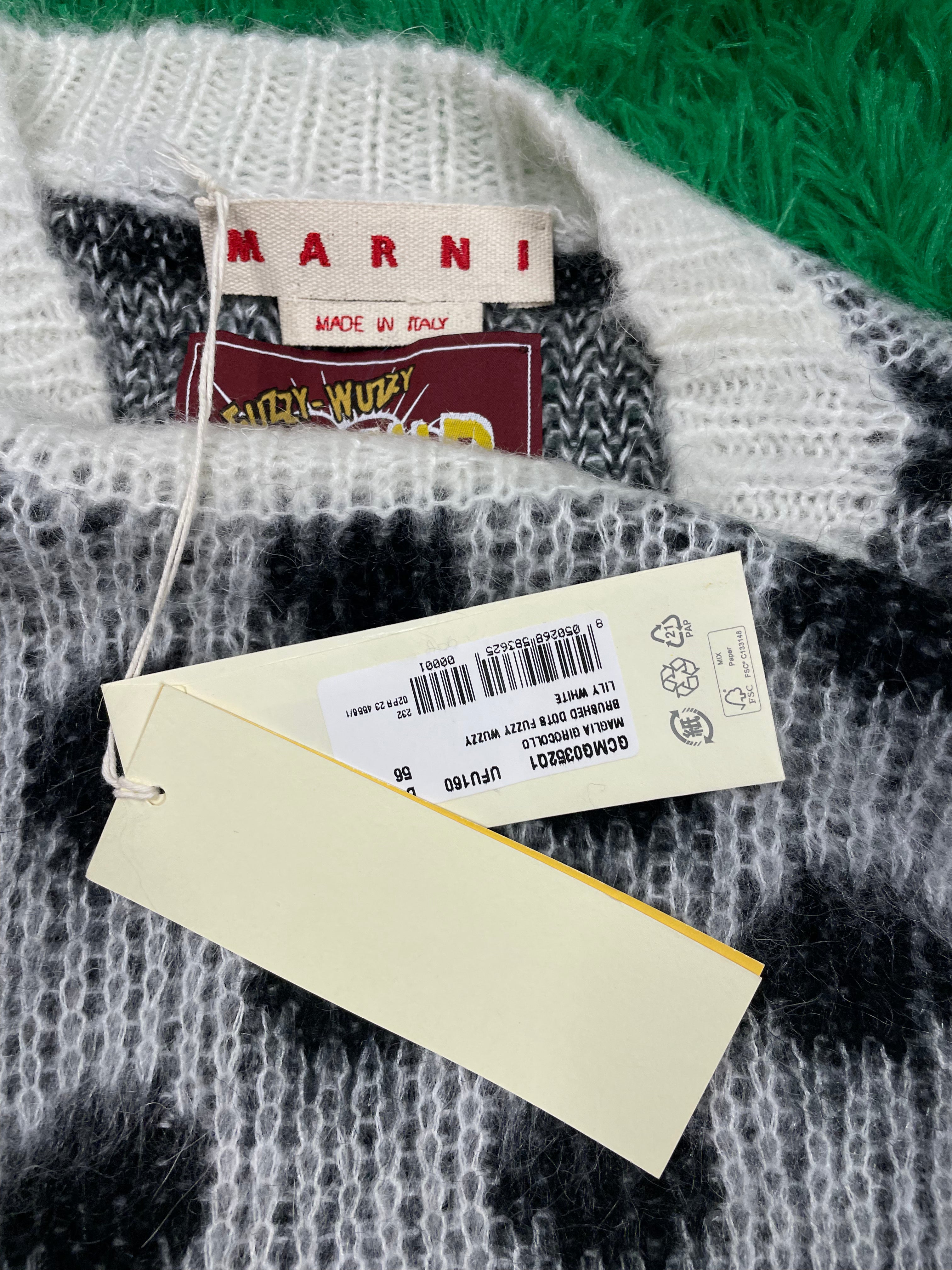 Marni Brushed Dots Fuzzy Wuzzy Round Neck Sweater 56 New