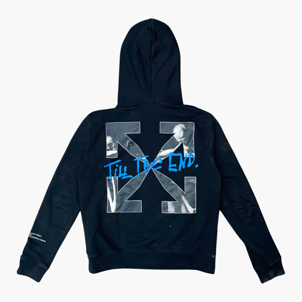 Off-White Scholar Arrow Till The End Black & Blue Hoodie