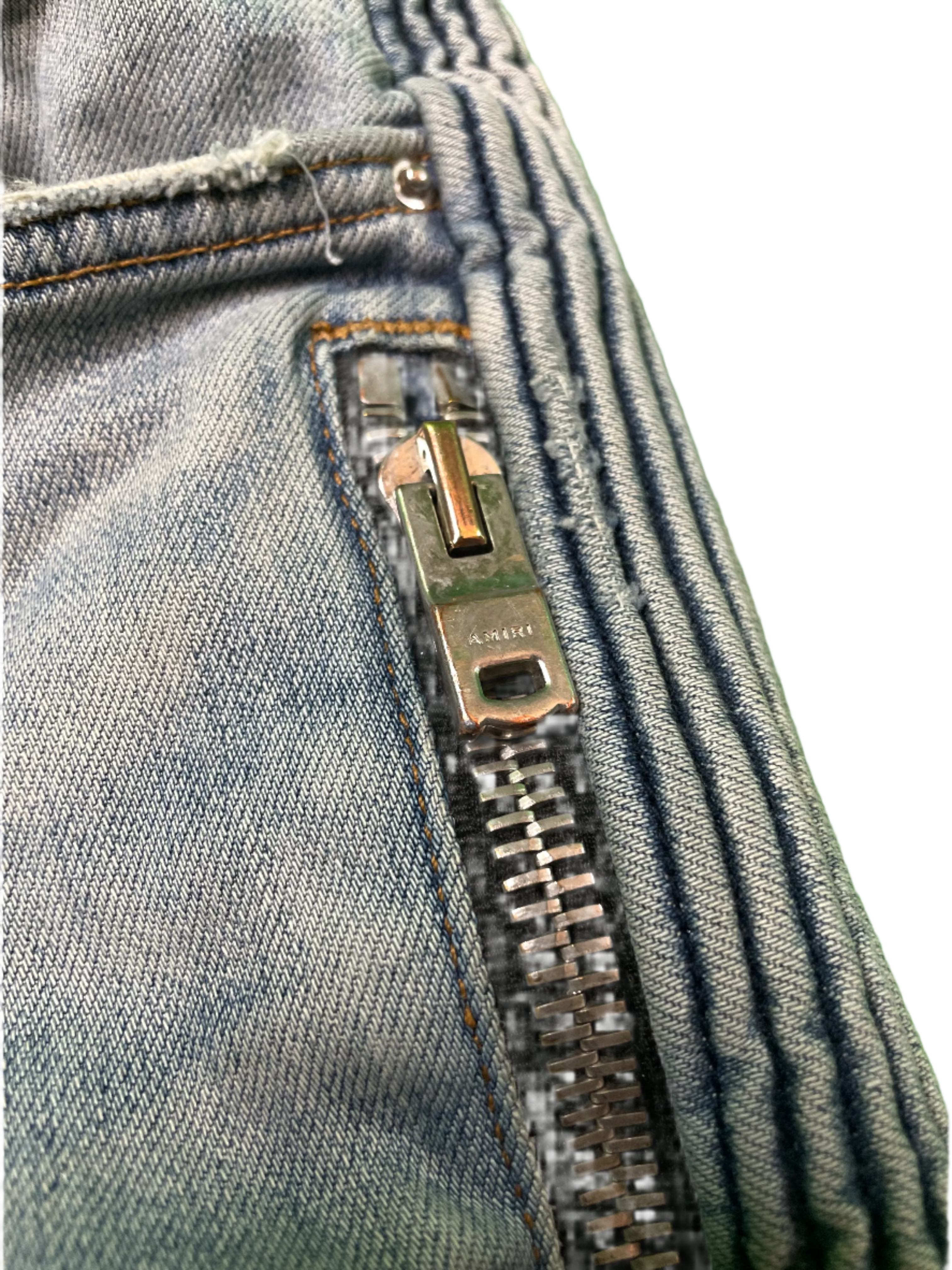 Amiri Zipper Thrasher Blue Jeans
