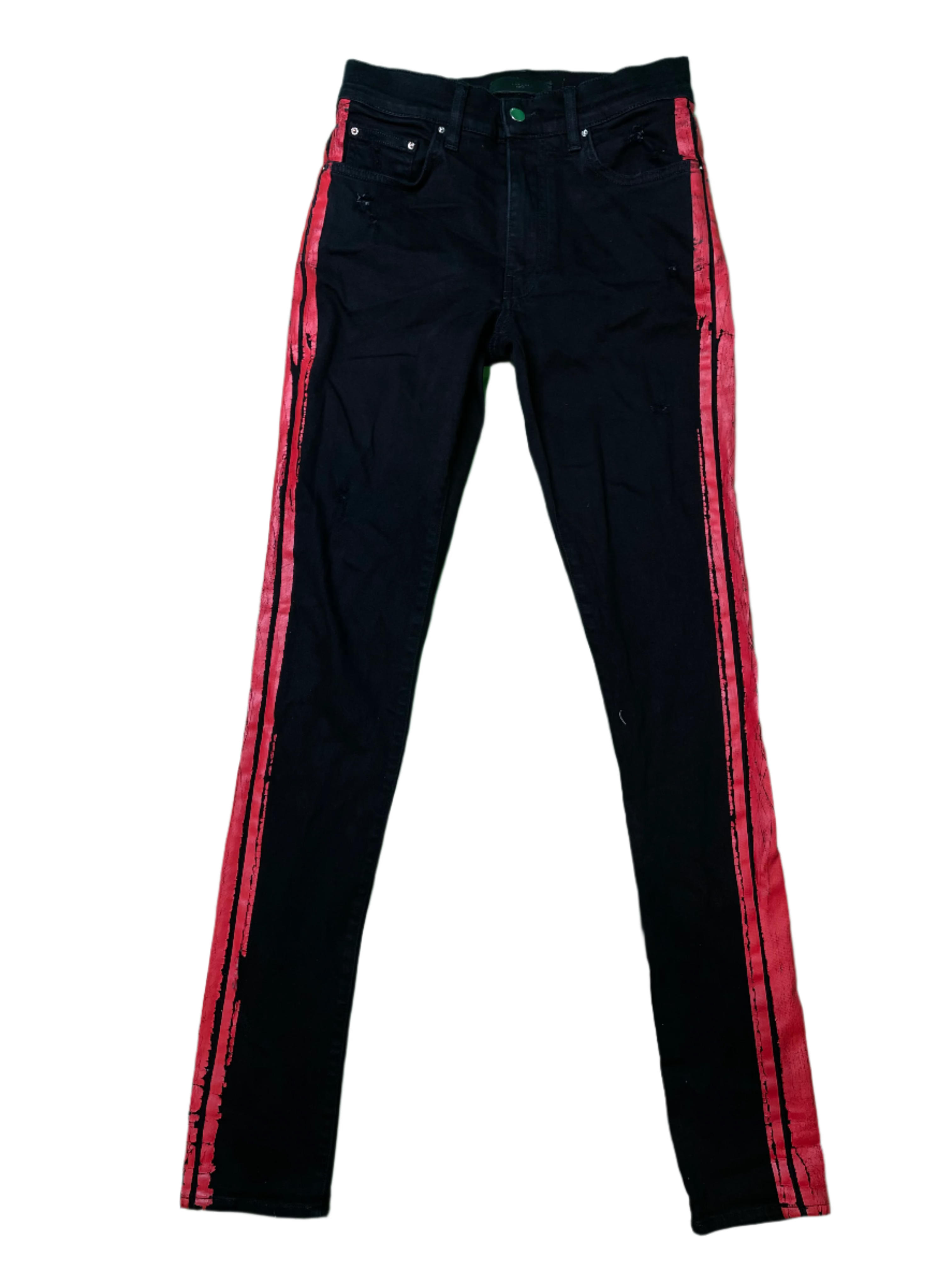 Amiri Black & Red Stripe Jeans
