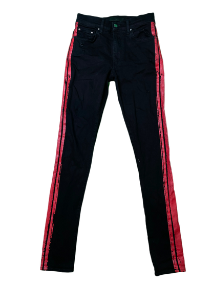 Amiri Black & Red Stripe Jeans
